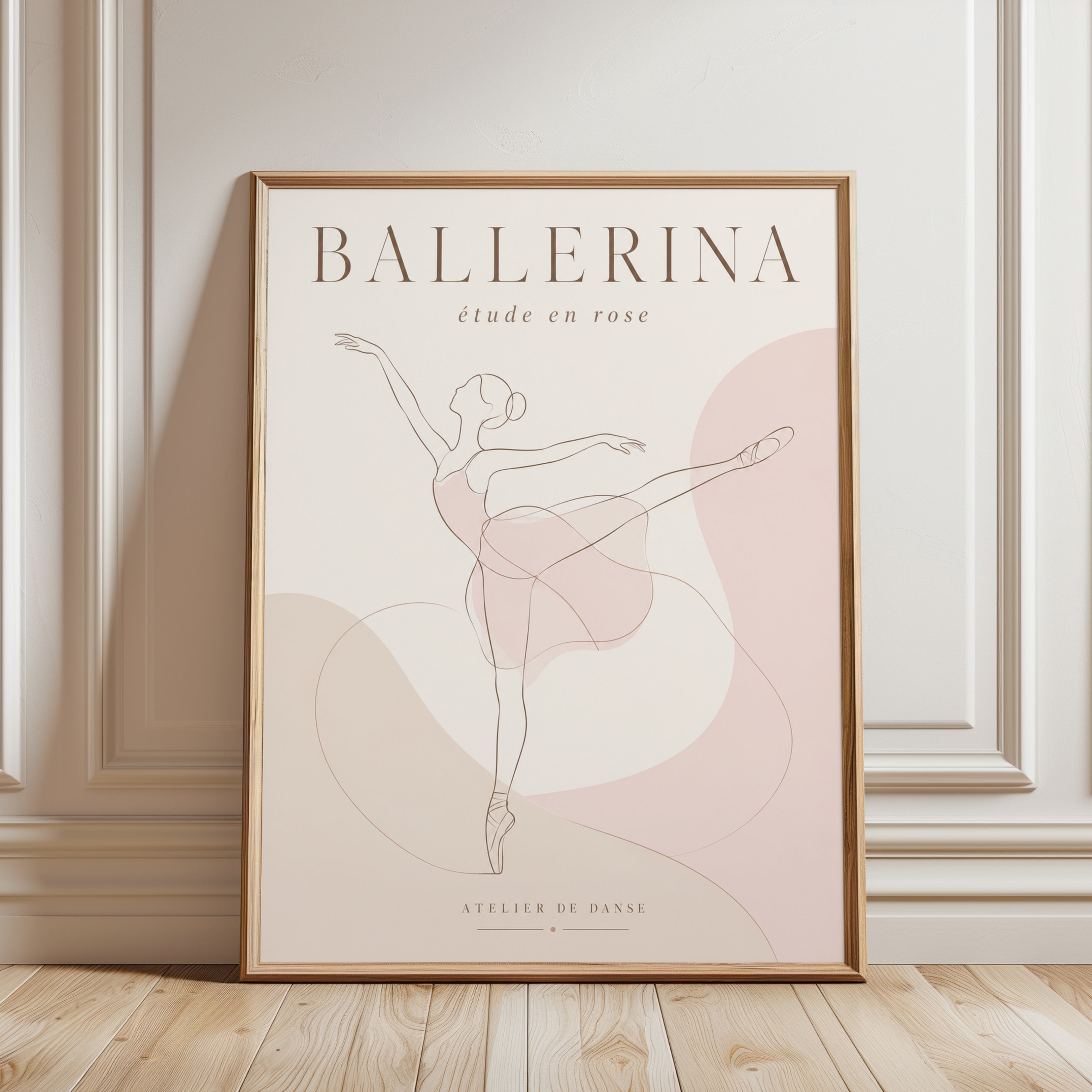 Ballerina Wall Art – Ballet Dancer Print - framed detail