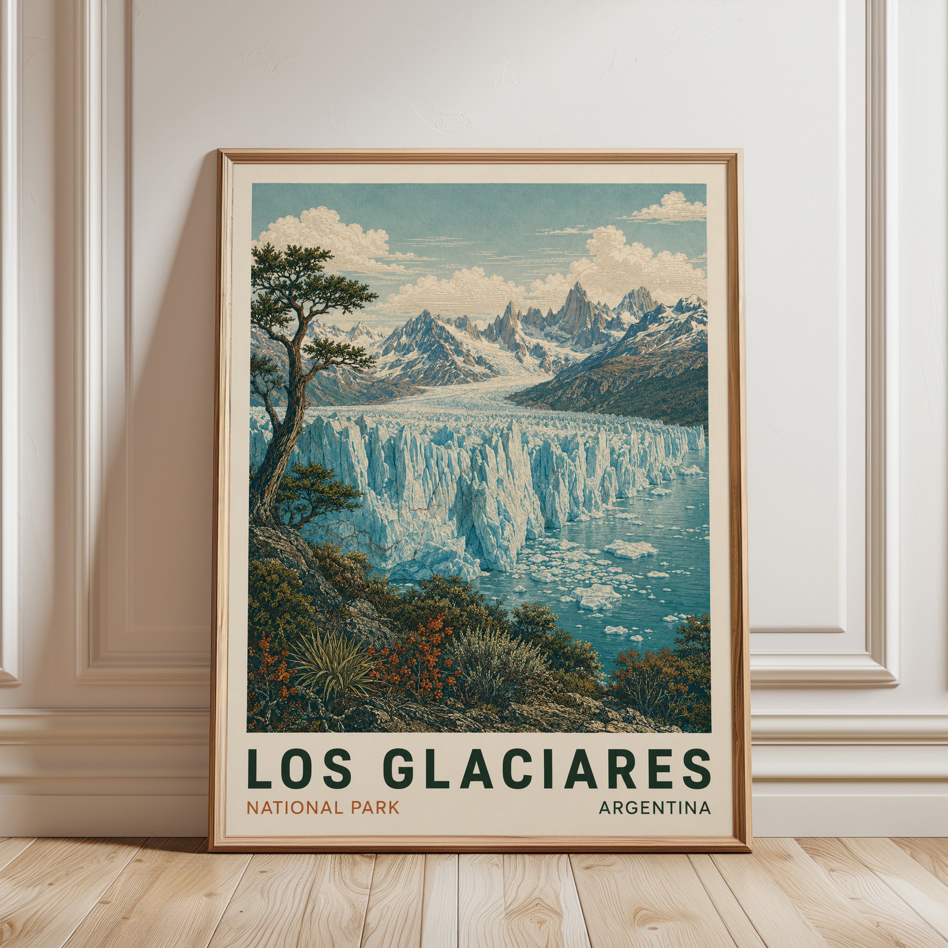 Los Glaciares Poster - framed detail