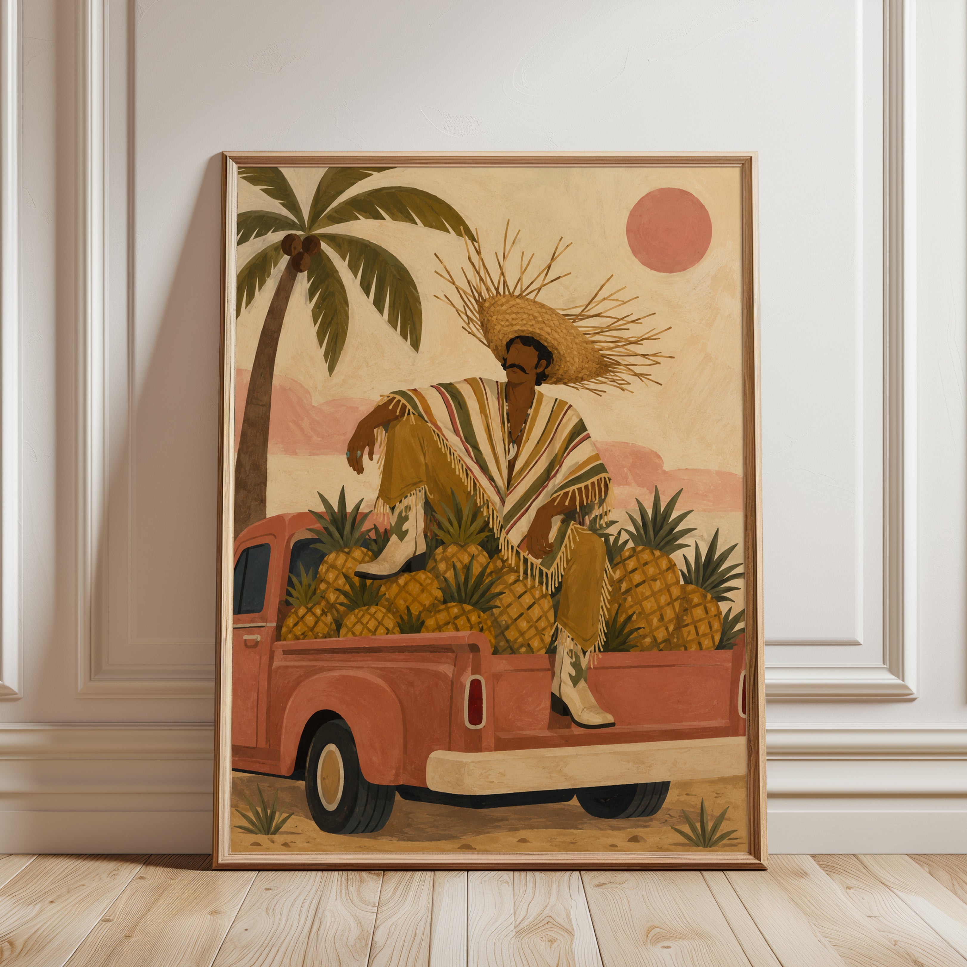 Tropical Vintage Poster - framed detail