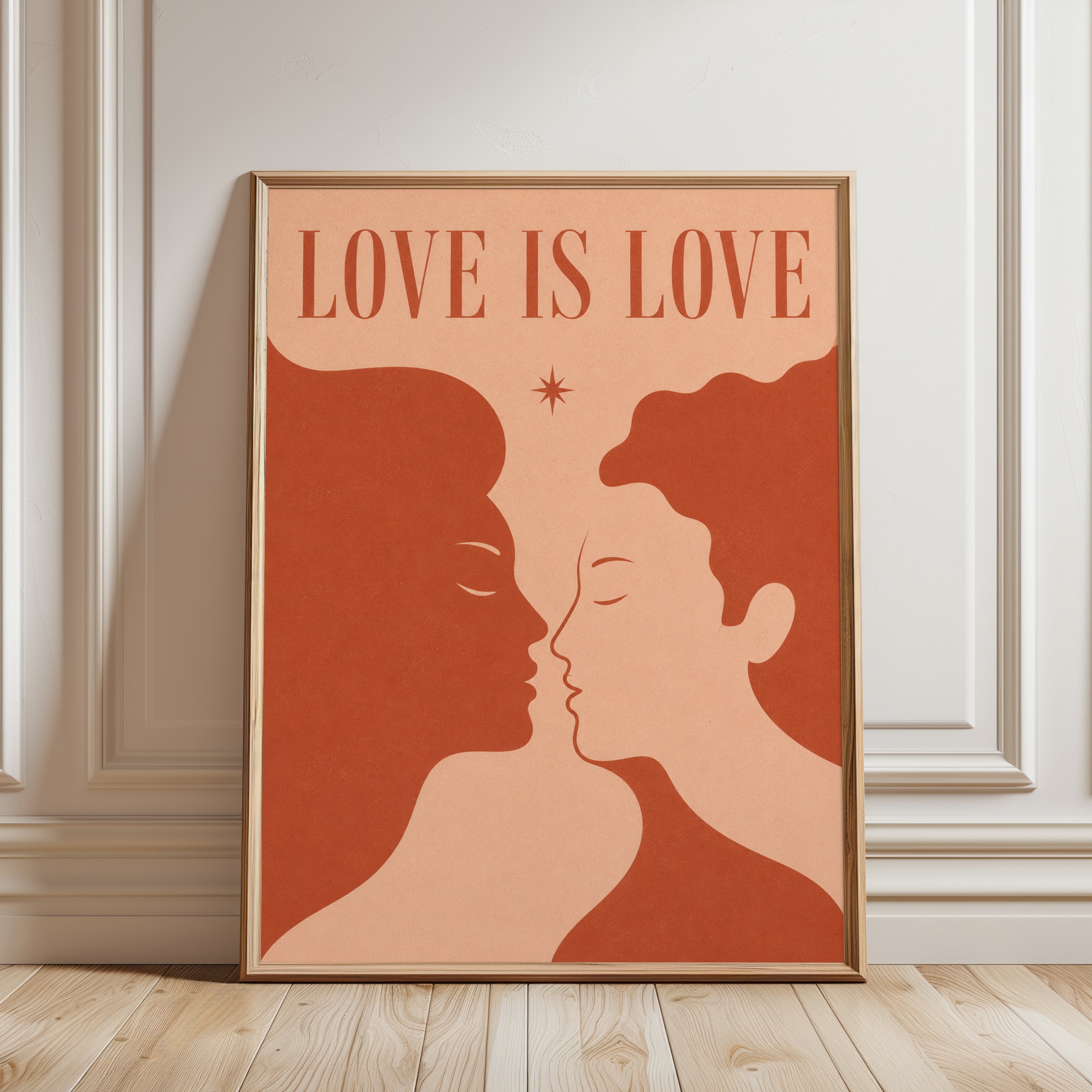 Love Is Love Poster – Romantic Wall Art - framed detail