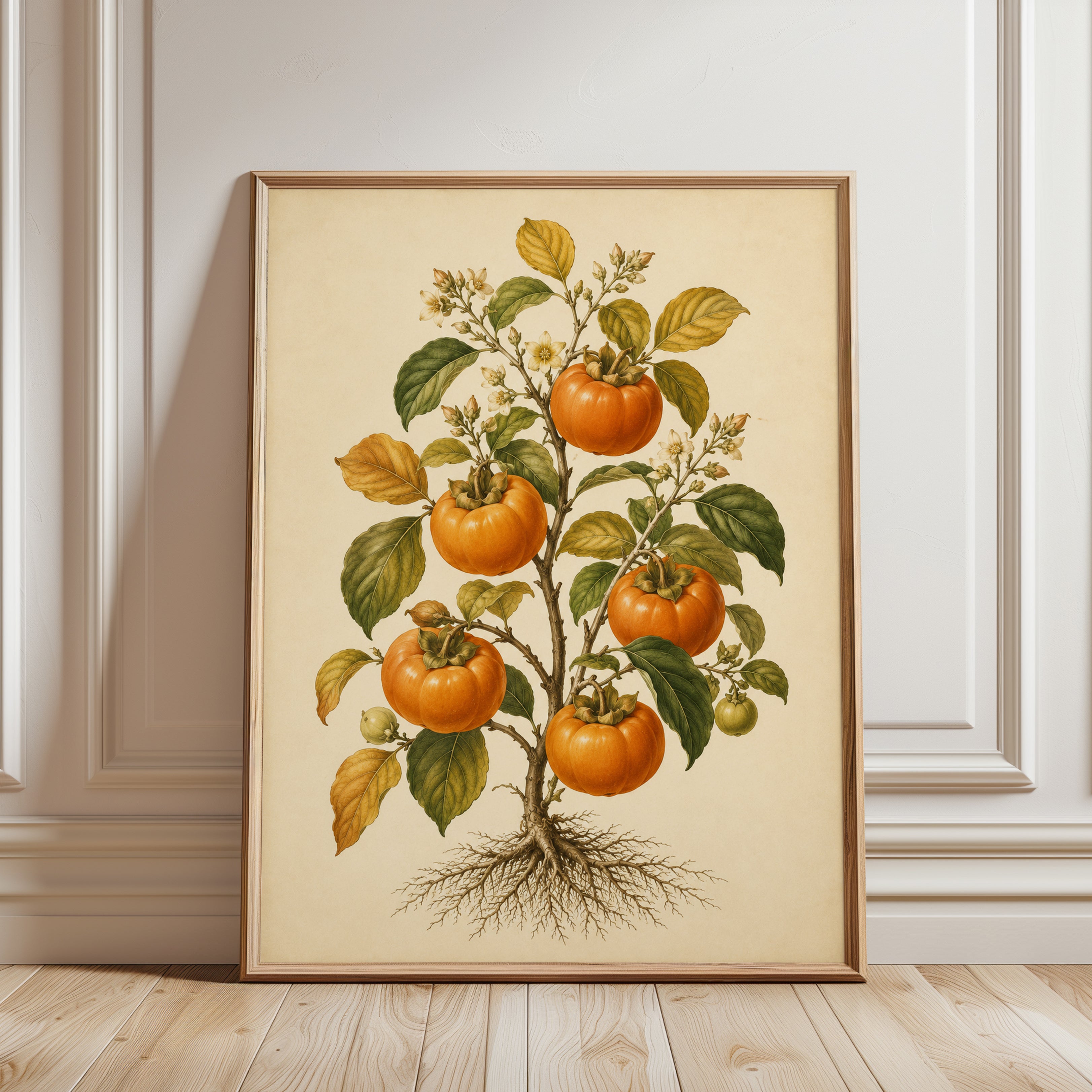 Botanical Tomato Plant Print: Vintage Illustration Wall Art - framed detail