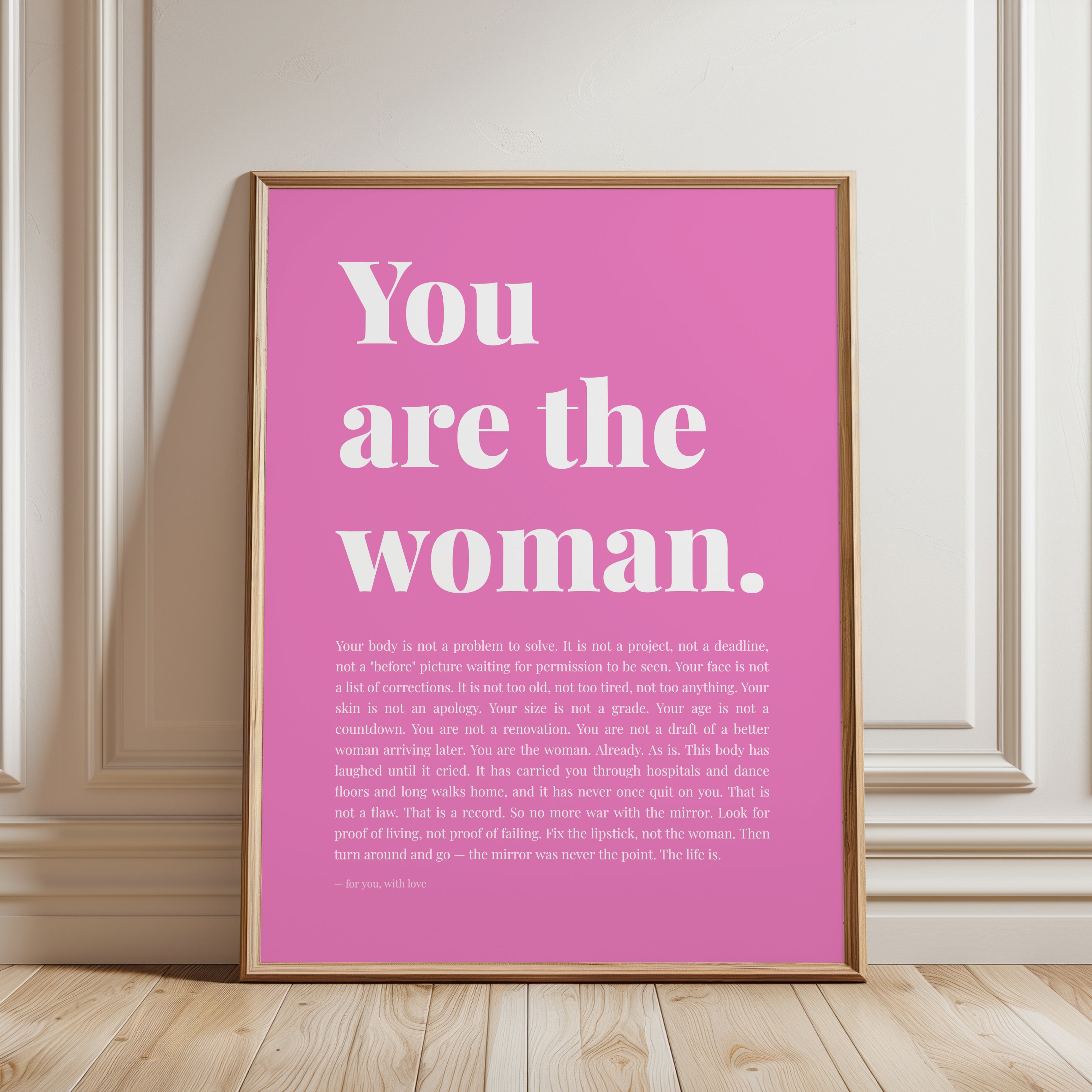 Empowerment Wall Art – Feminist Quote Print - framed detail