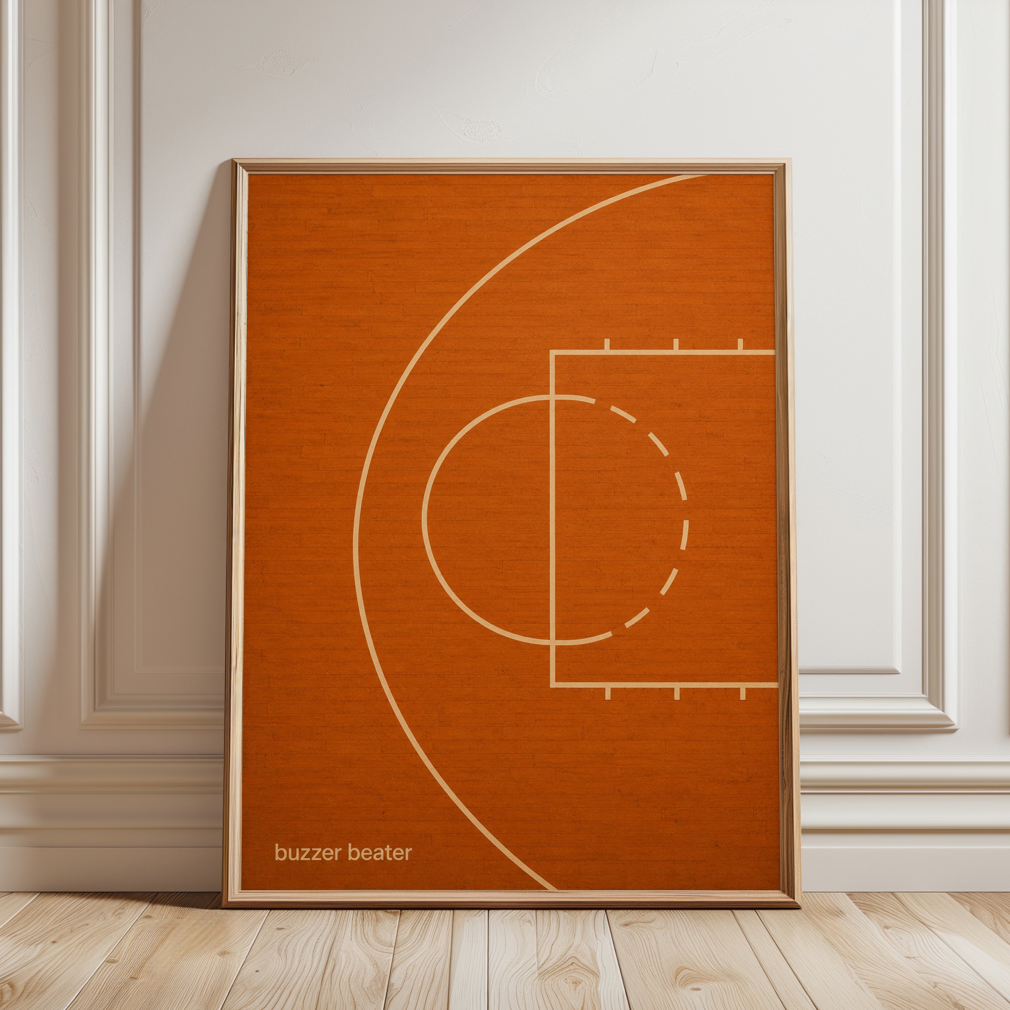 Basketball Court Poster - framed detail
