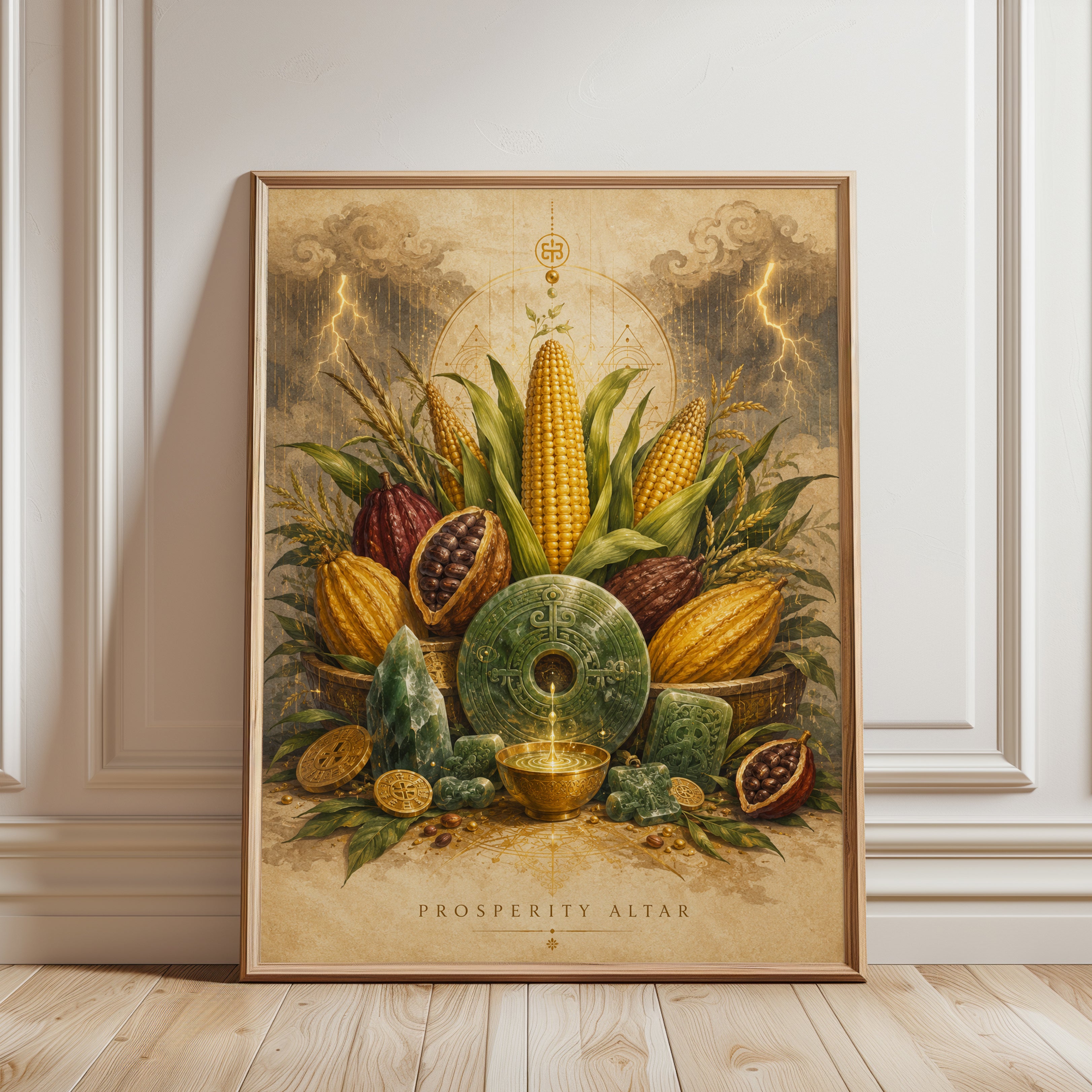 Prosperity Altar Print – Abundance Wall Art - framed detail