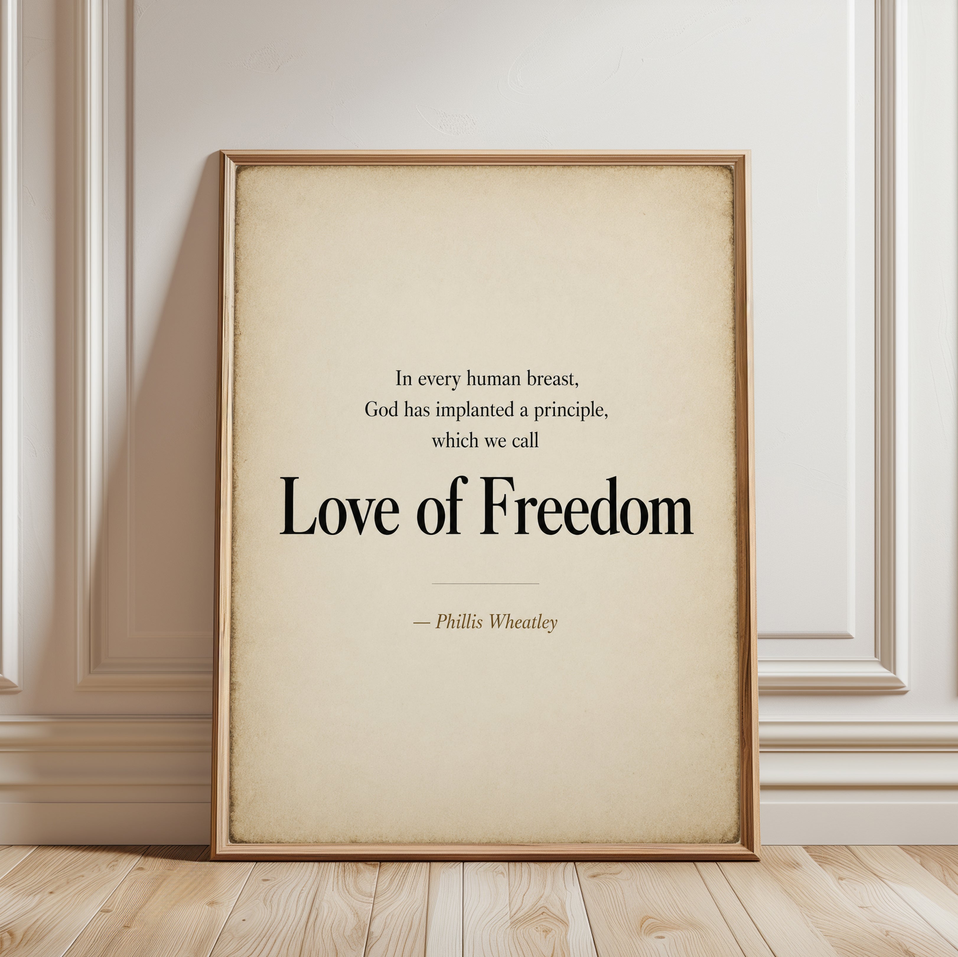 Freedom Quote Print – Phillis Wheatley Wall Art - framed detail