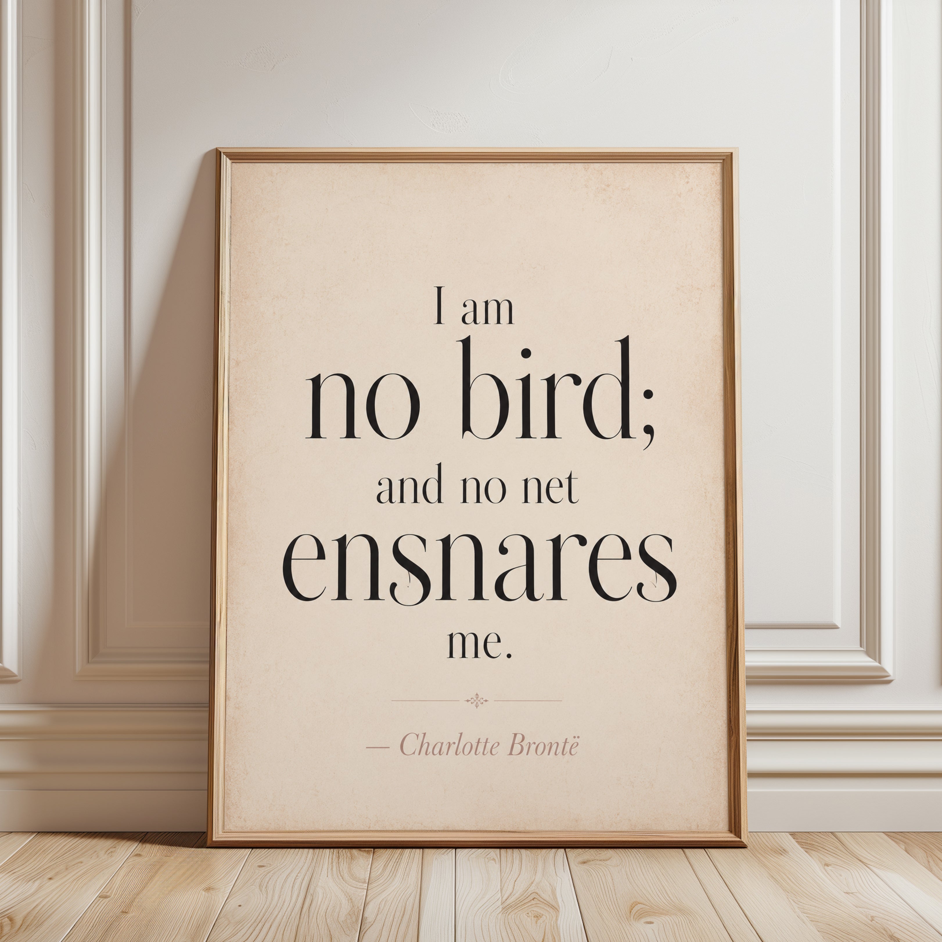 Literary Quote Print – Charlotte Bronte Wall Art - framed detail