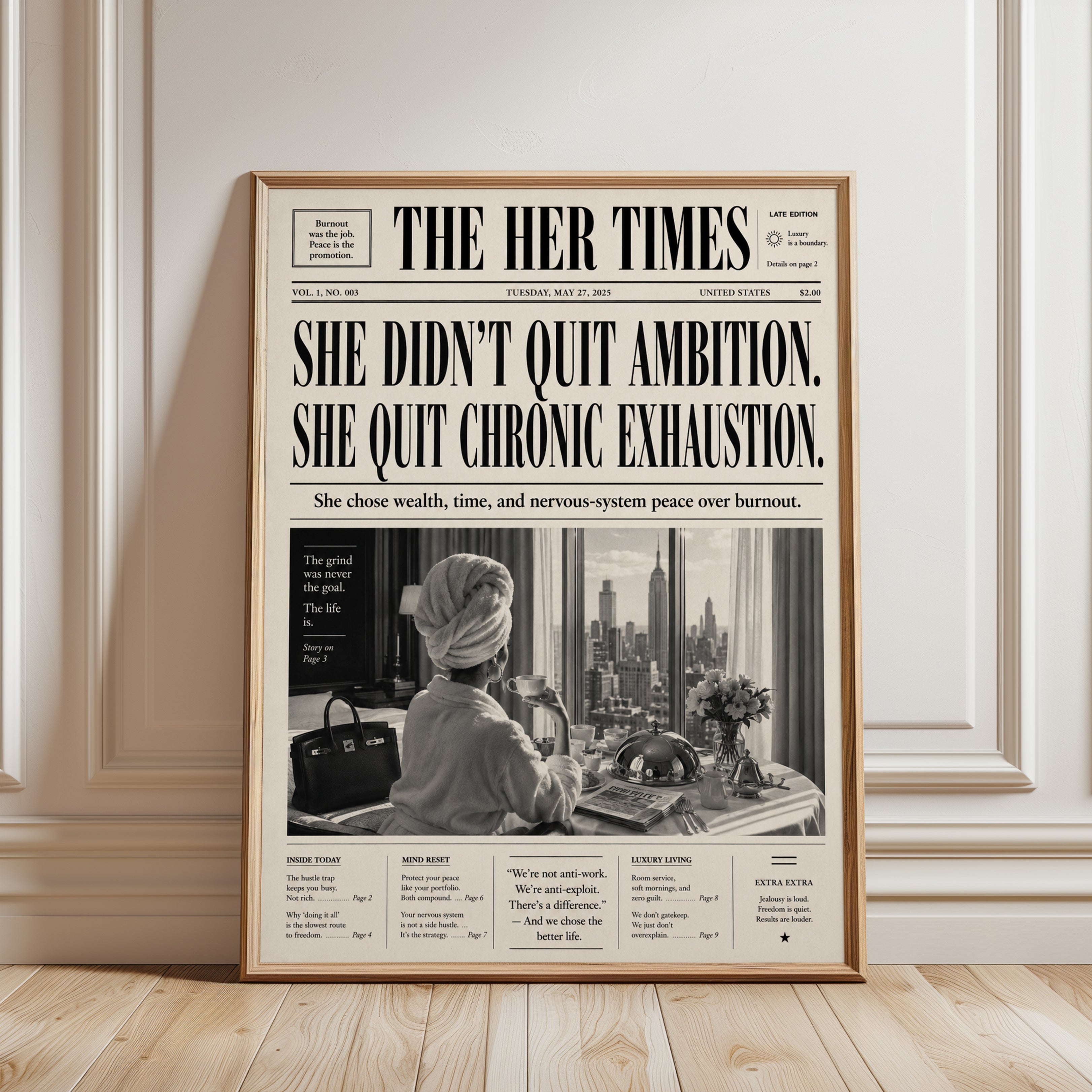 Feminist Motivational Print - framed detail
