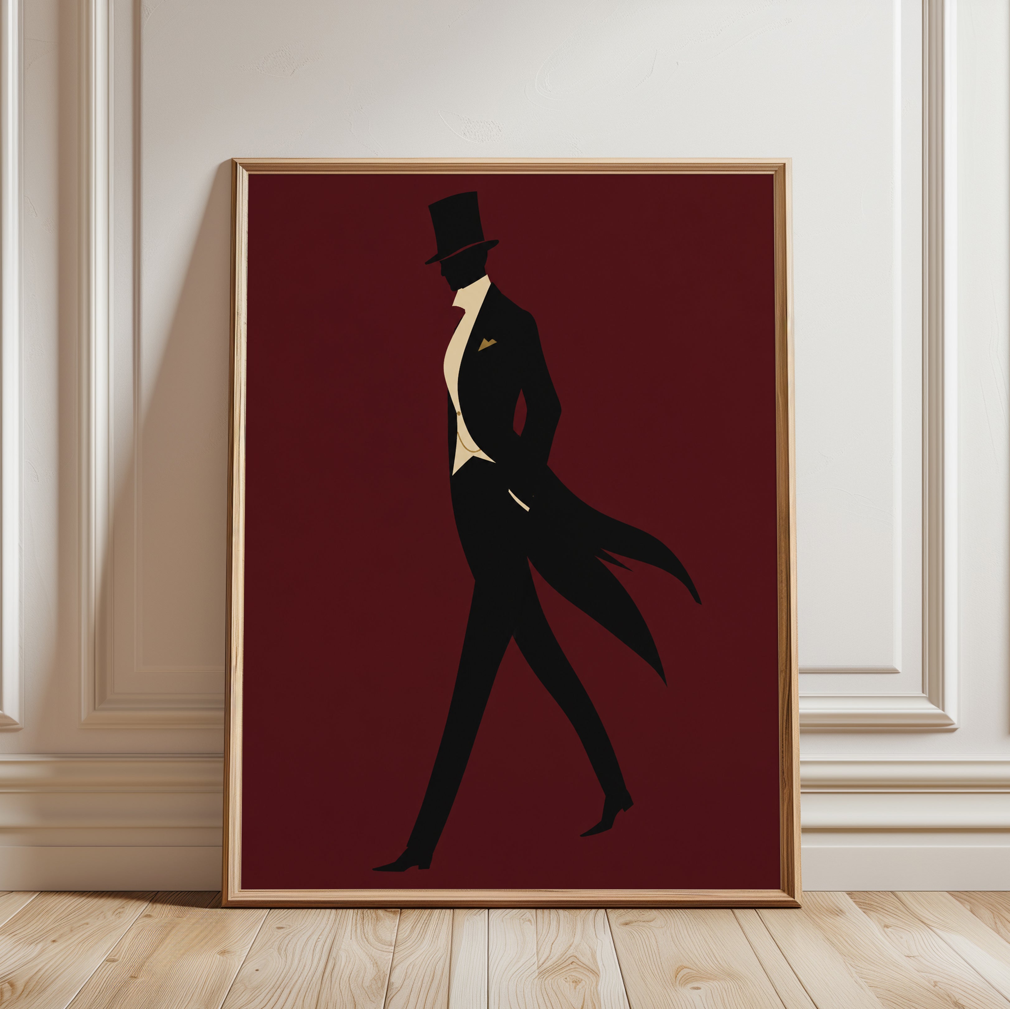Gentleman Wall Art – Victorian Man Print - framed detail
