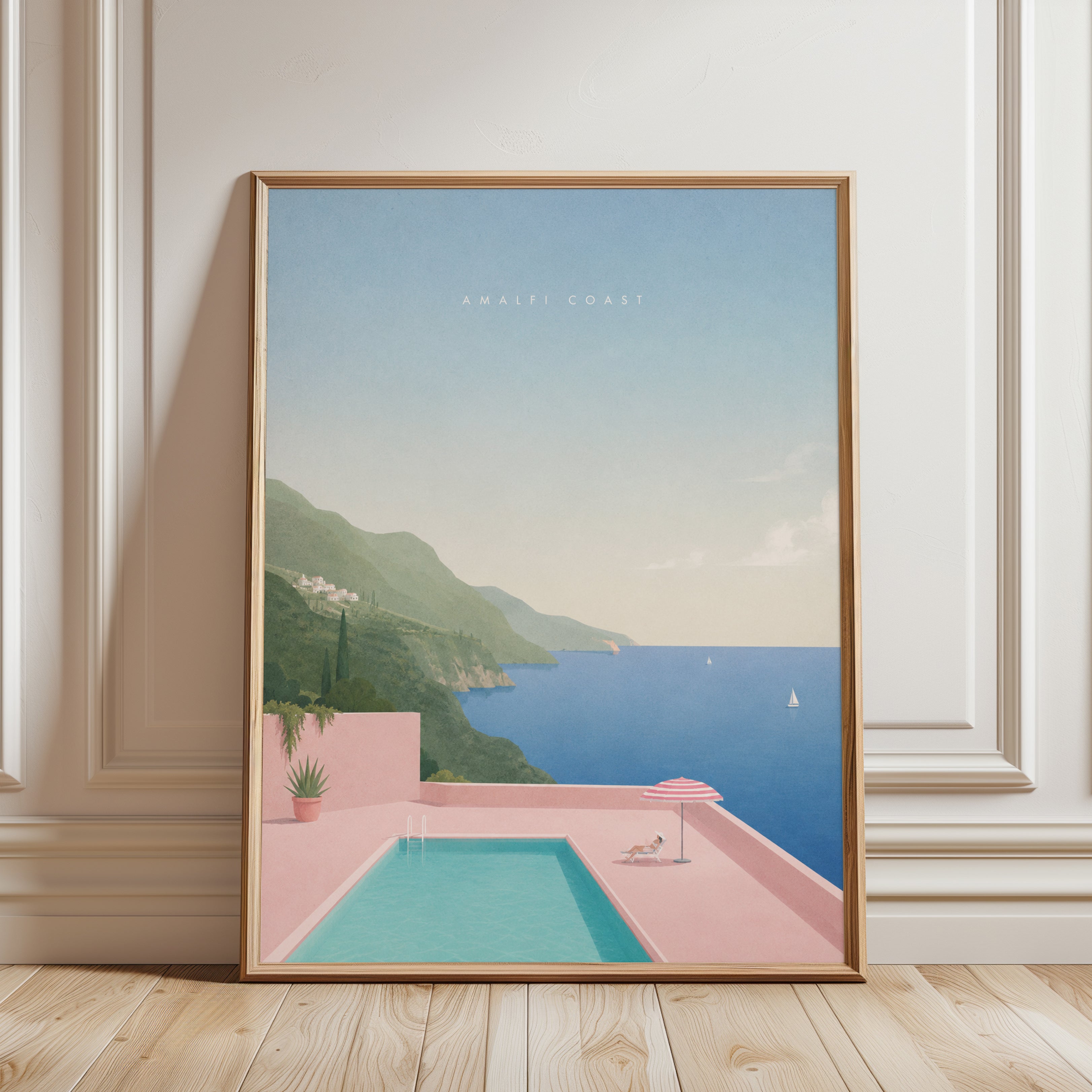 Amalfi Coast Poster – Italy Travel Print - framed detail
