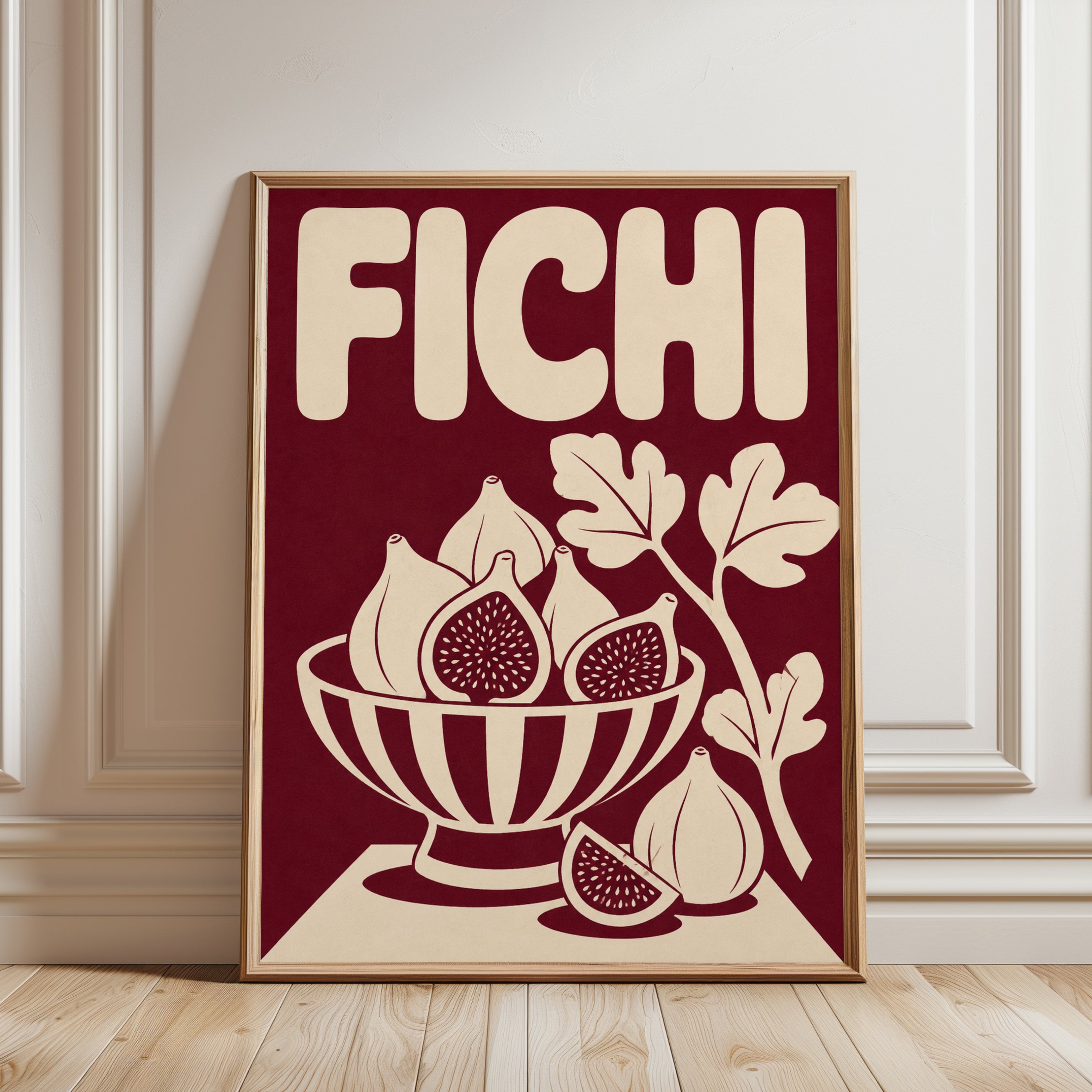 Fig Fruit Wall Art - framed detail
