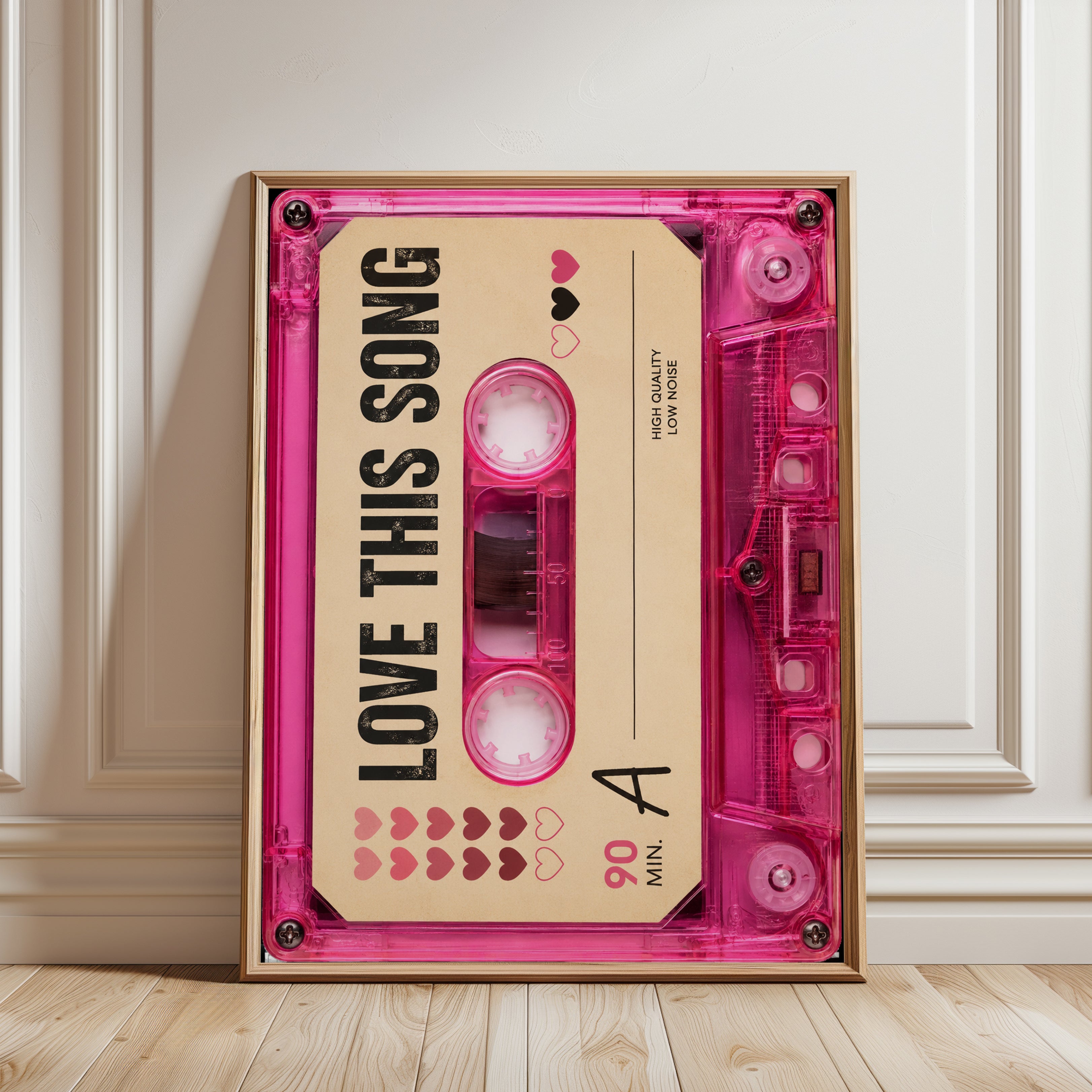 Retro Cassette Tape Print - framed detail