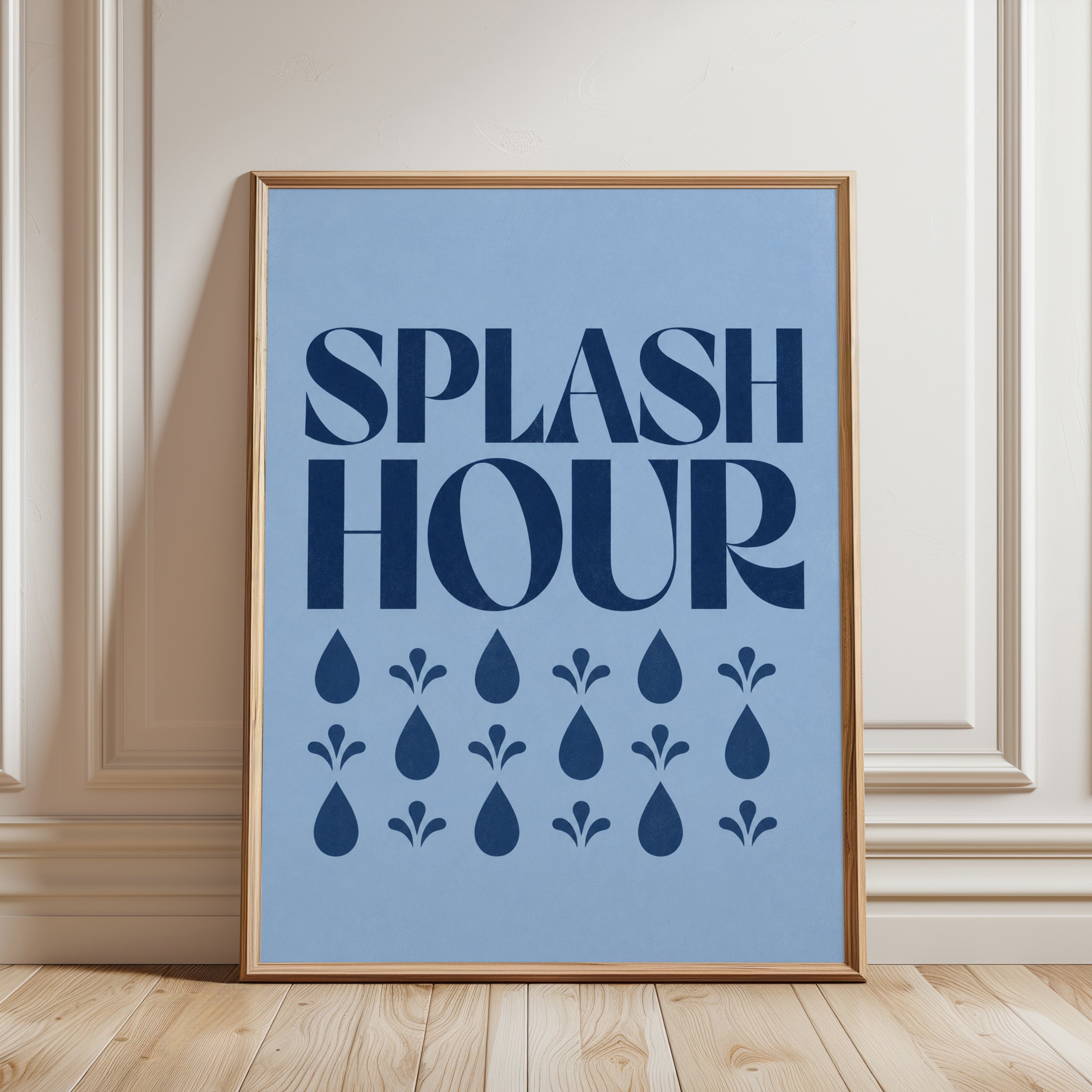 Bathroom Wall Art: Splash Hour Typography - framed detail