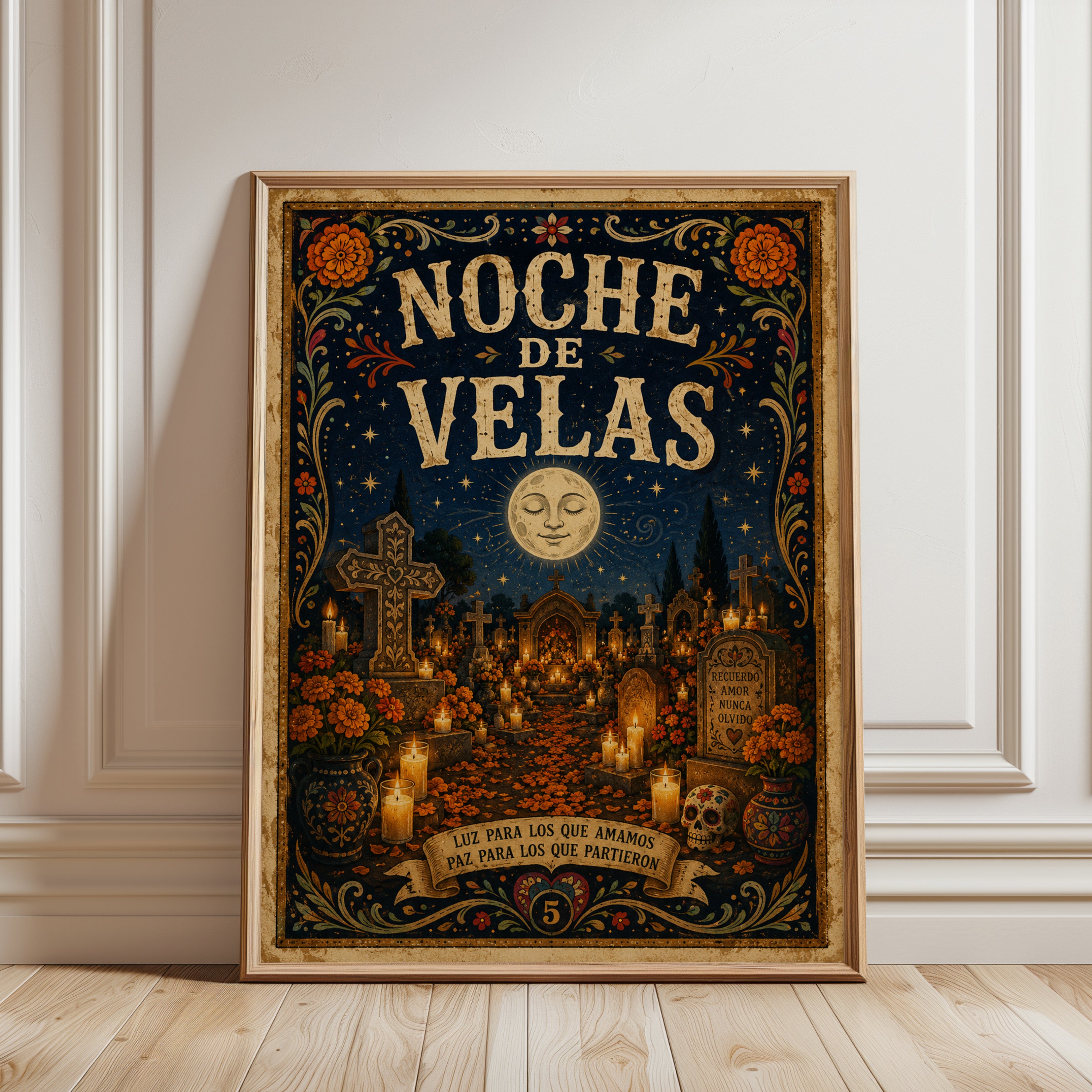 Day of the Dead Wall Art: Mexican Folk Design - framed detail