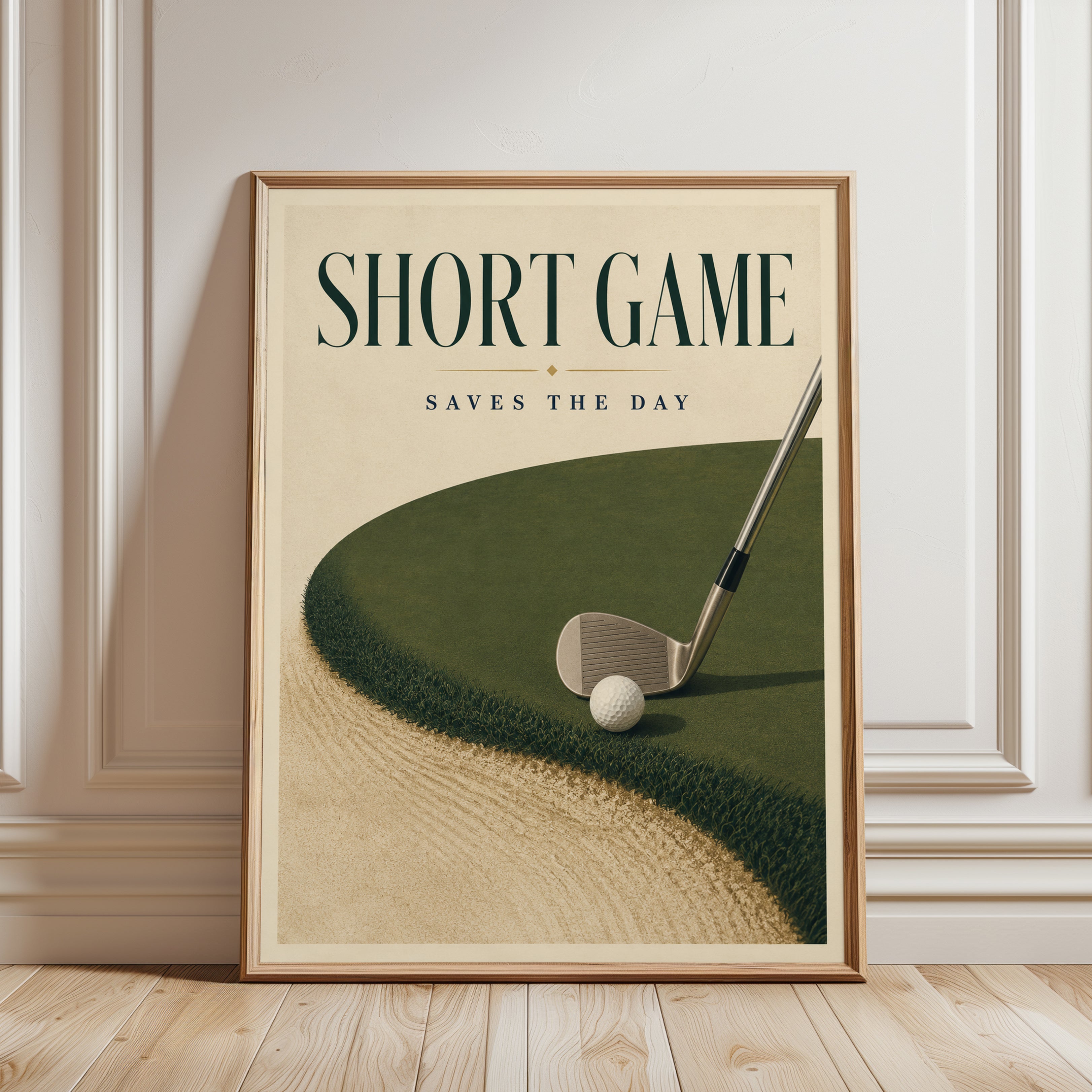 Vintage Golf Print – Mid-Century Sports Poster - framed detail