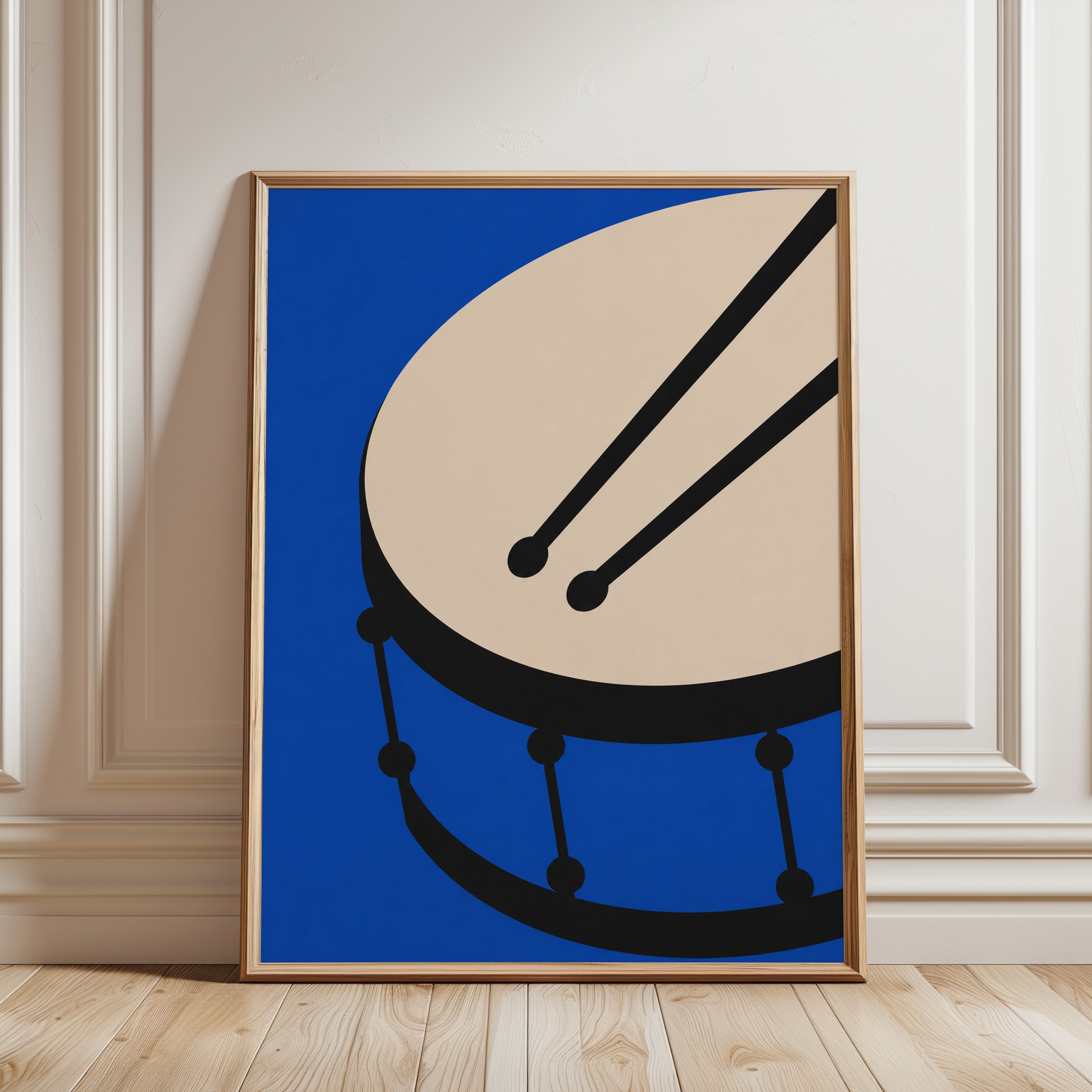 Drum Wall Art – Music Room Decor - framed detail