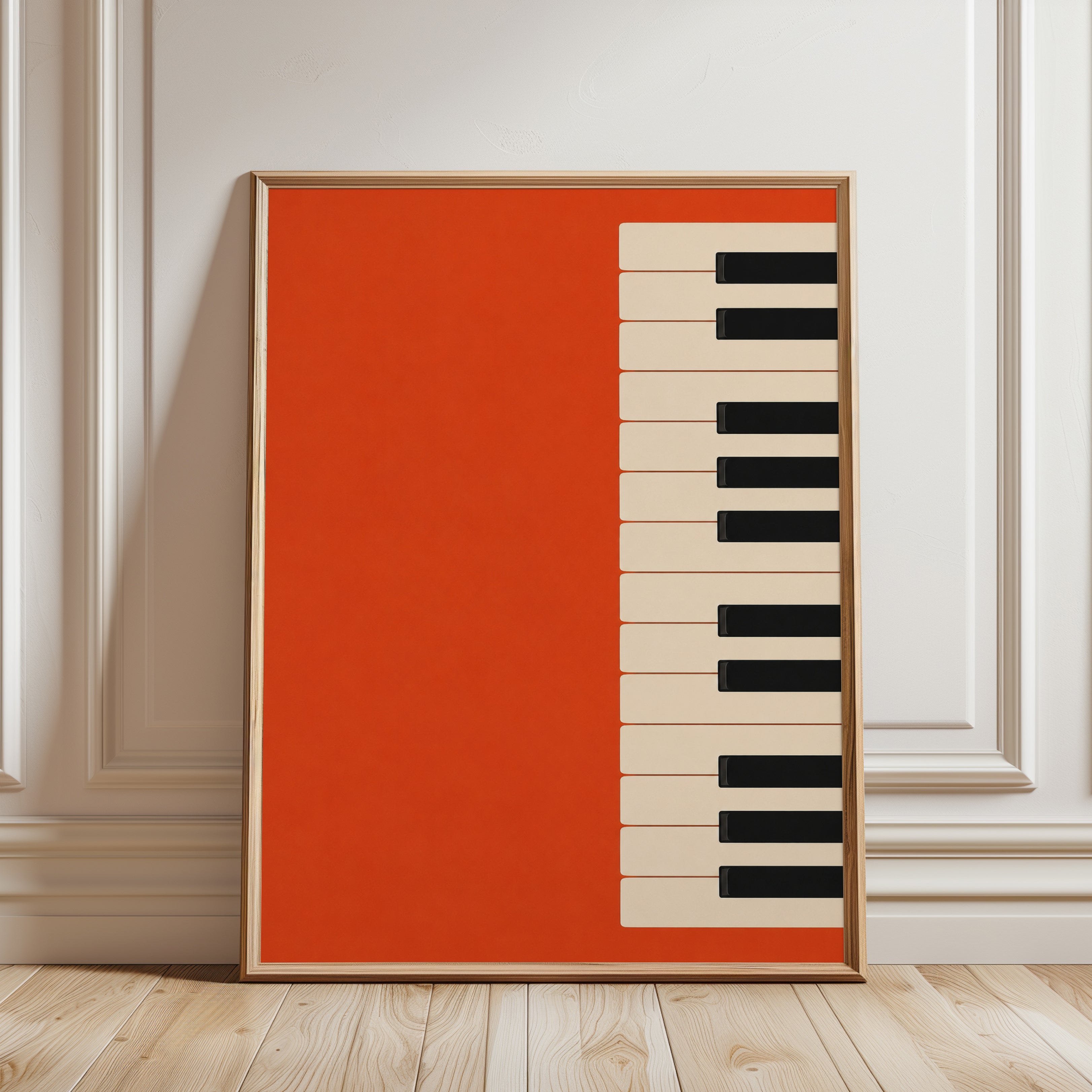 Piano Keys Wall Art – Music Room Decor - framed detail