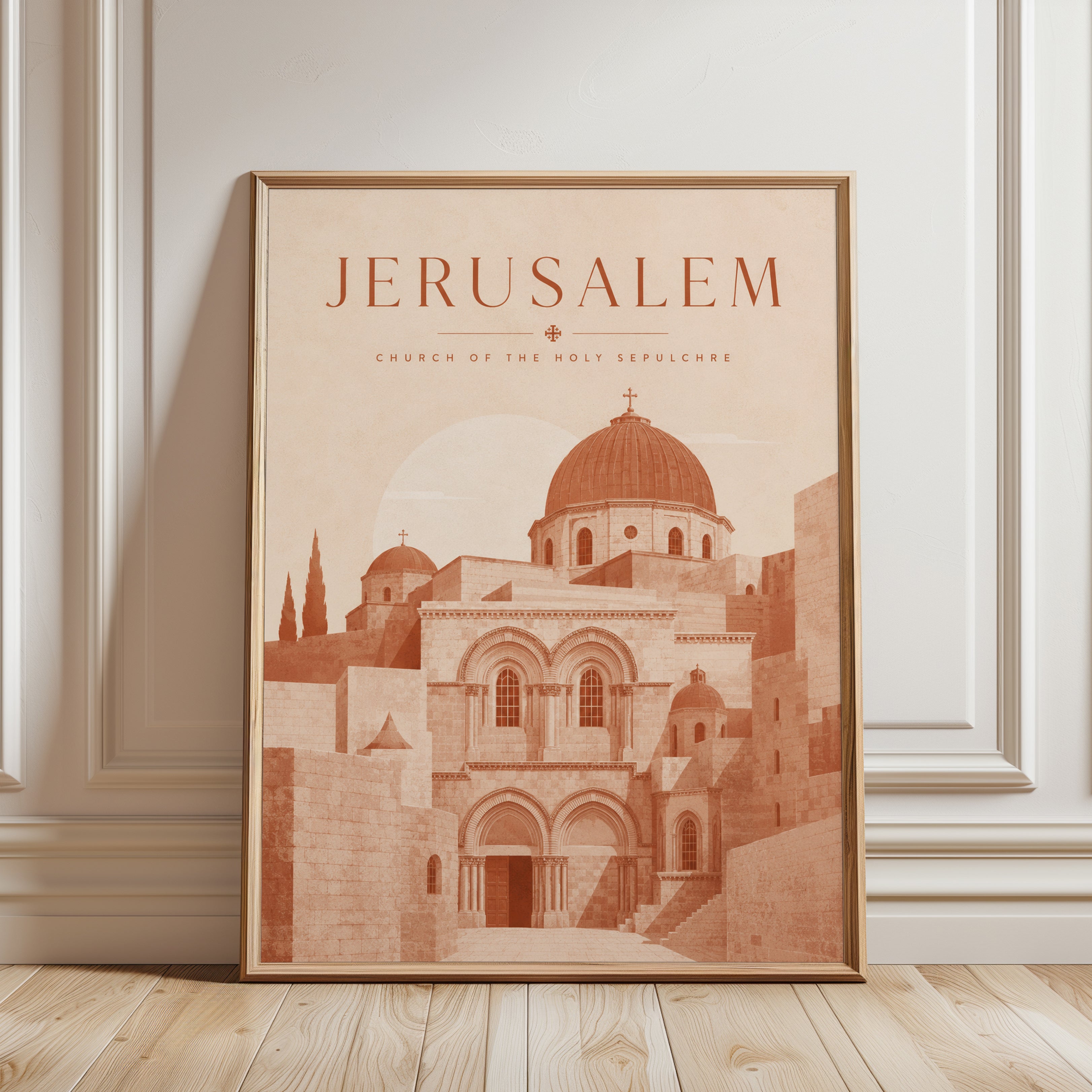 Jerusalem Travel Poster - framed detail
