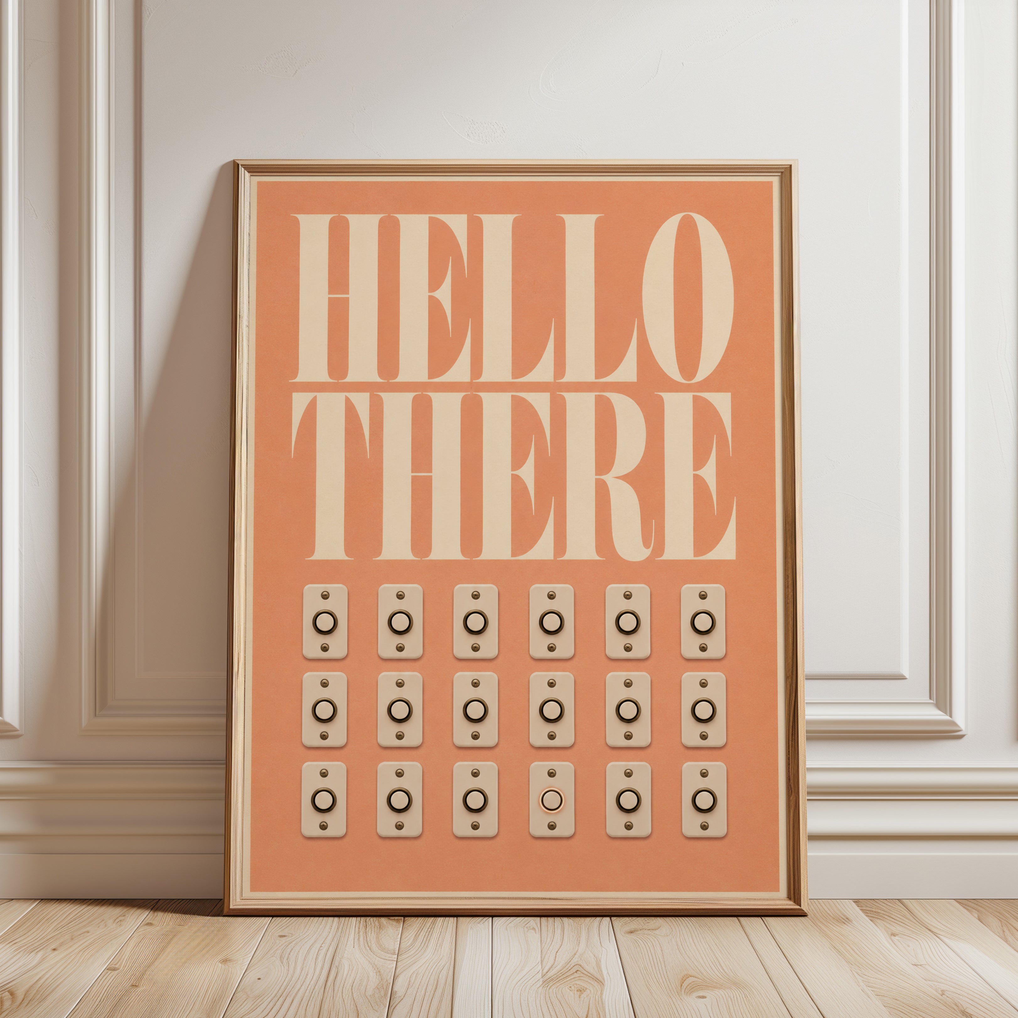 Retro Doorbell Print: Vintage Mid-Century Intercom Art - framed detail