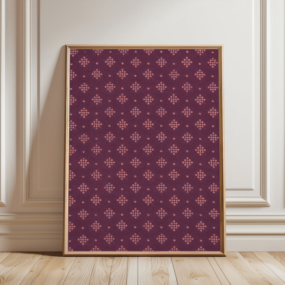 Boho Geometric Wall Art Print - framed detail