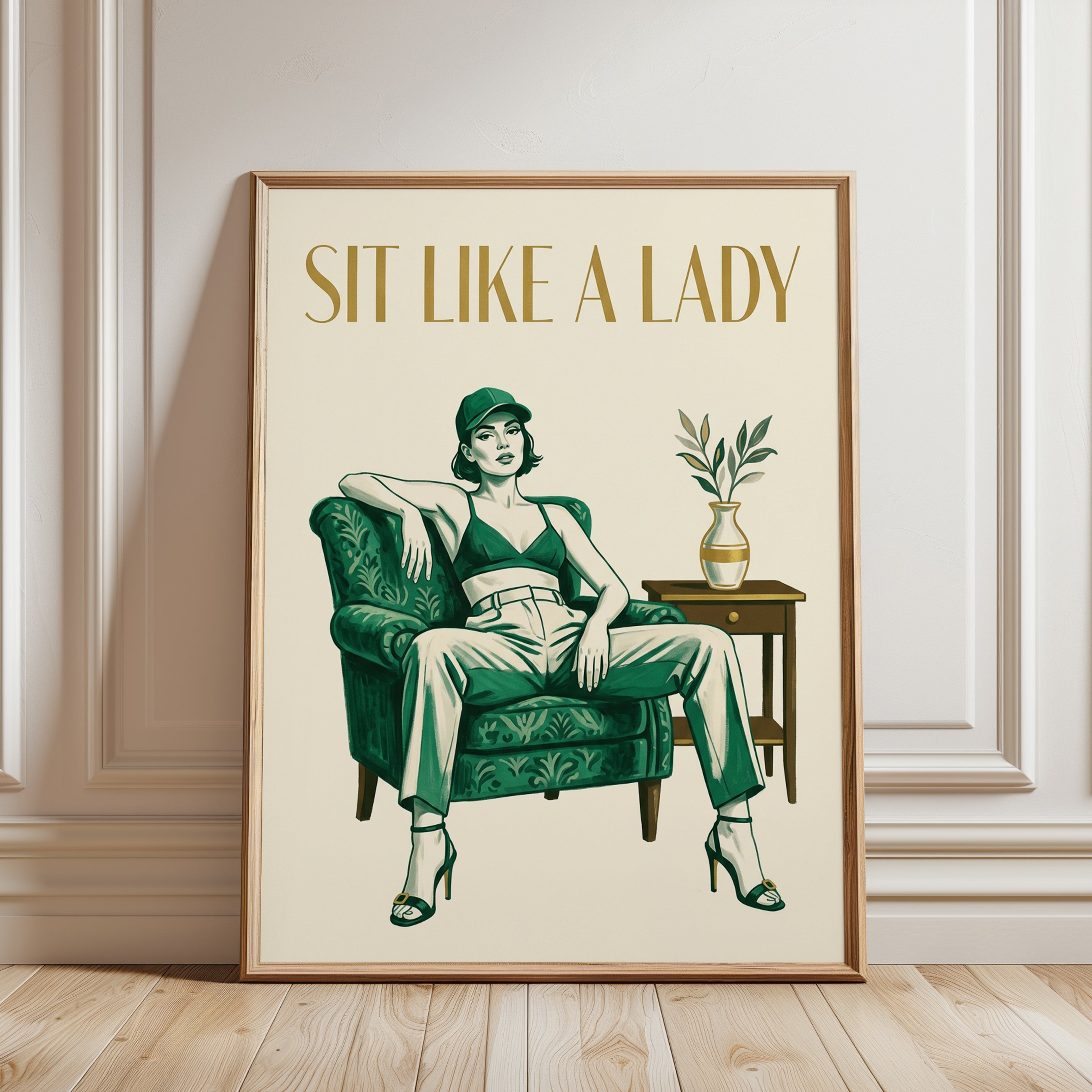 Vintage Art Deco Print - framed detail