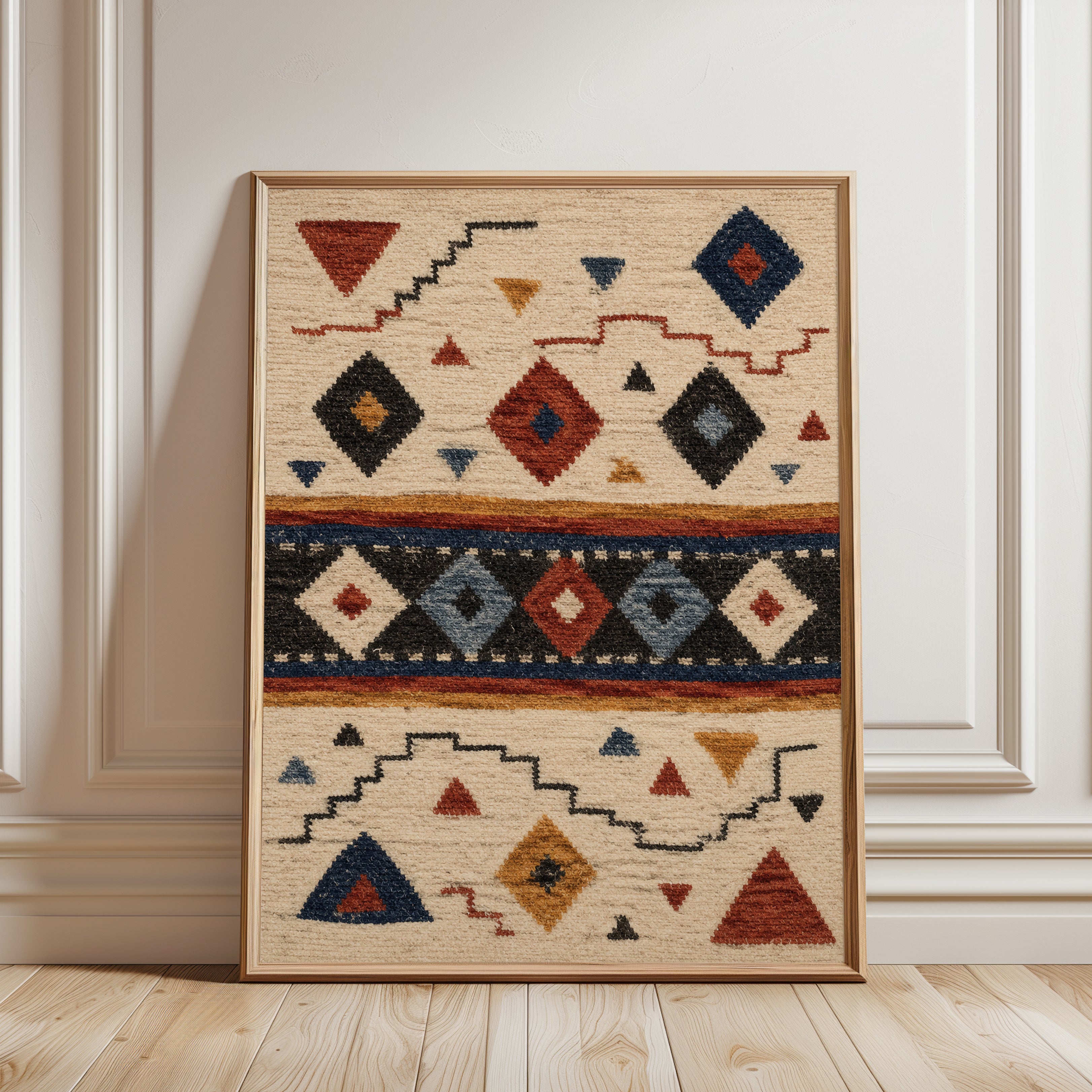 Southwestern Wall Art – Tribal Pattern Print - framed detail