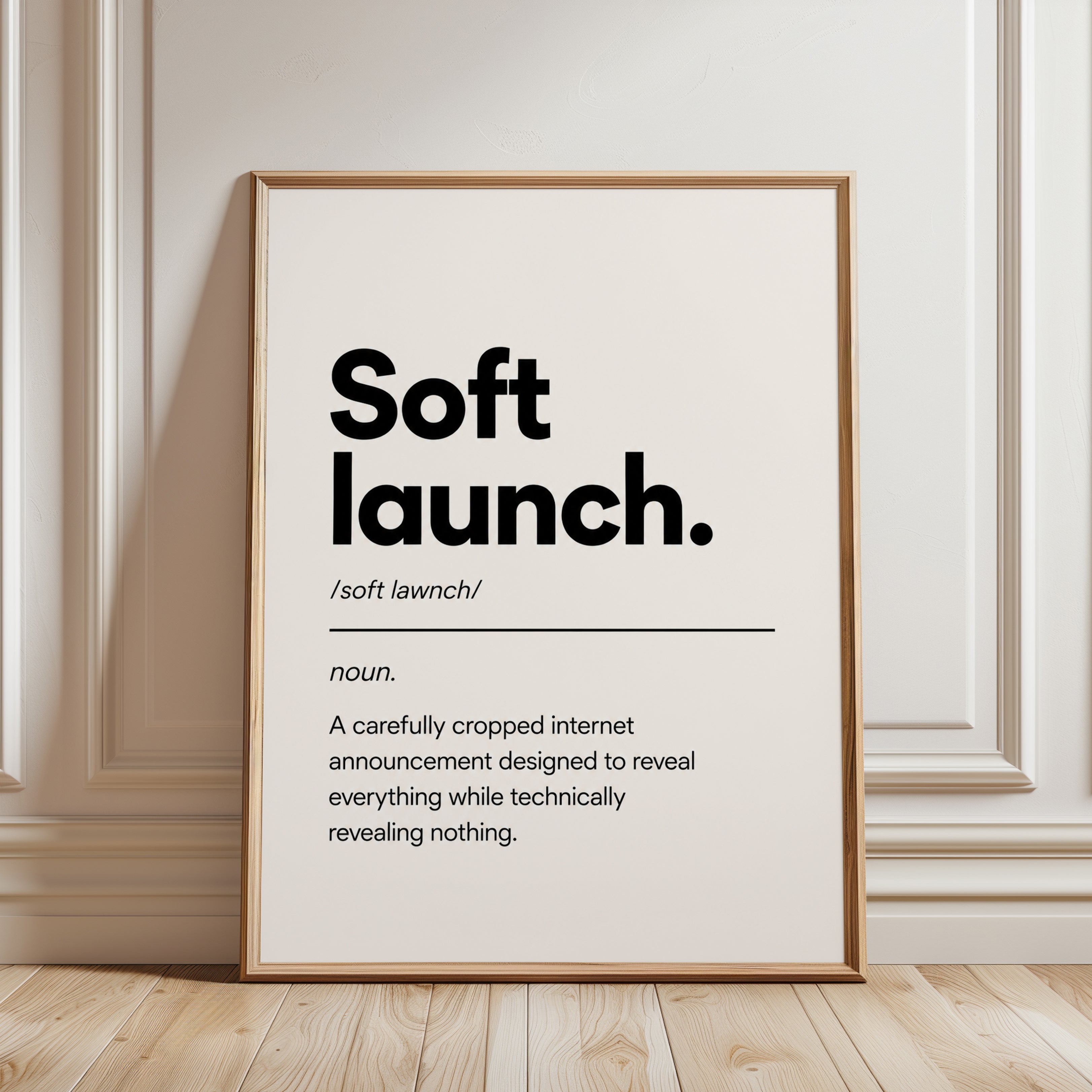 Funny Soft Launch Print - framed detail