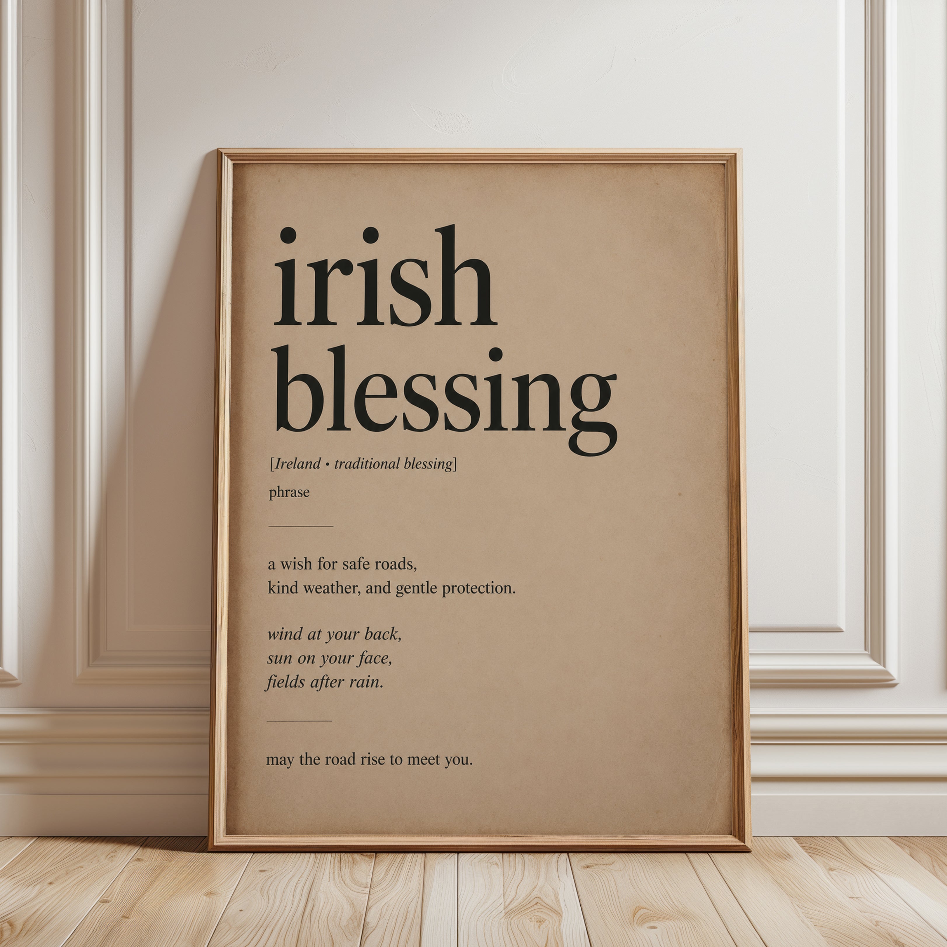 Irish Blessing Print - framed detail