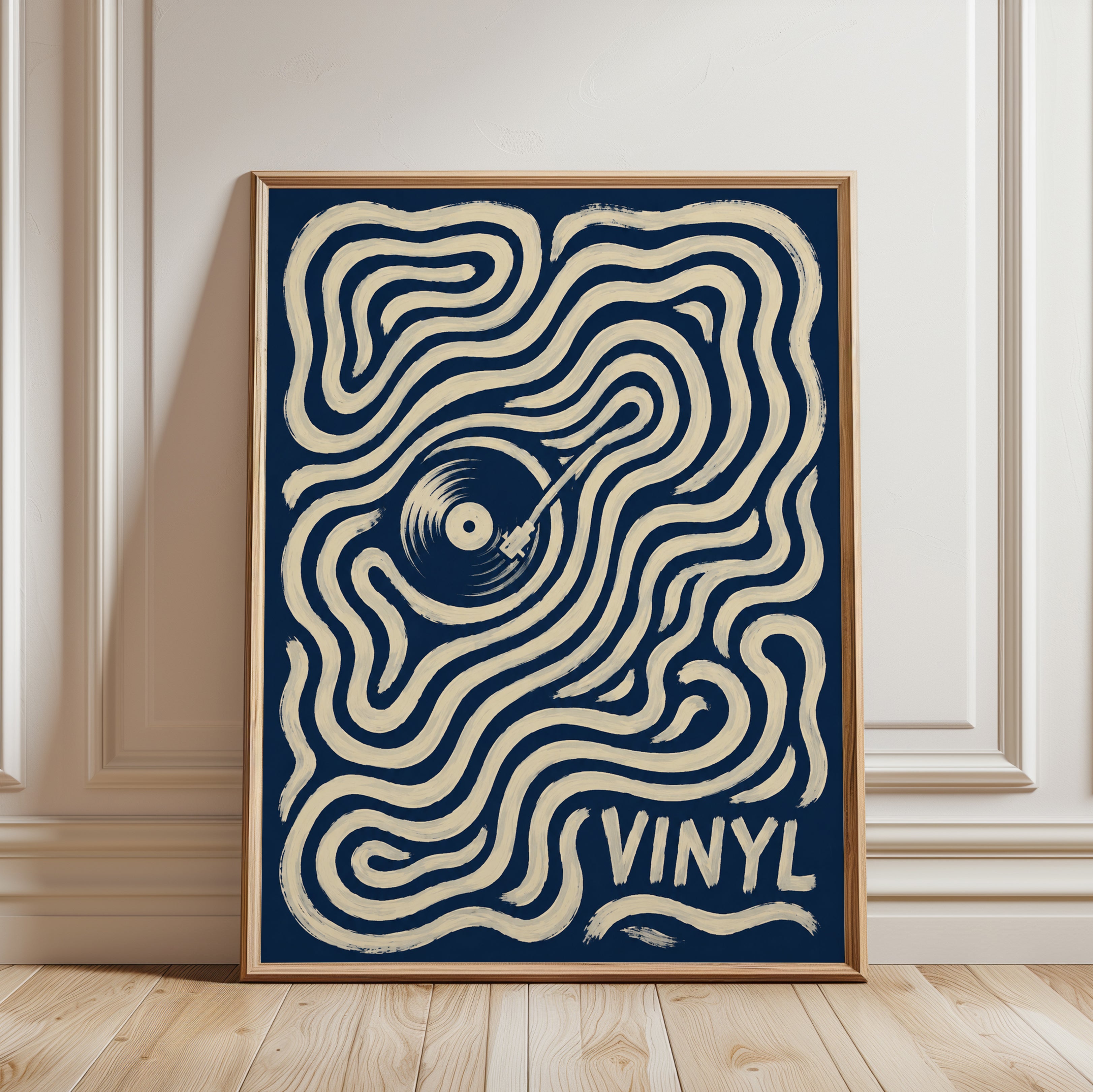 Vinyl Record Wall Art – Music Lover Print - framed detail
