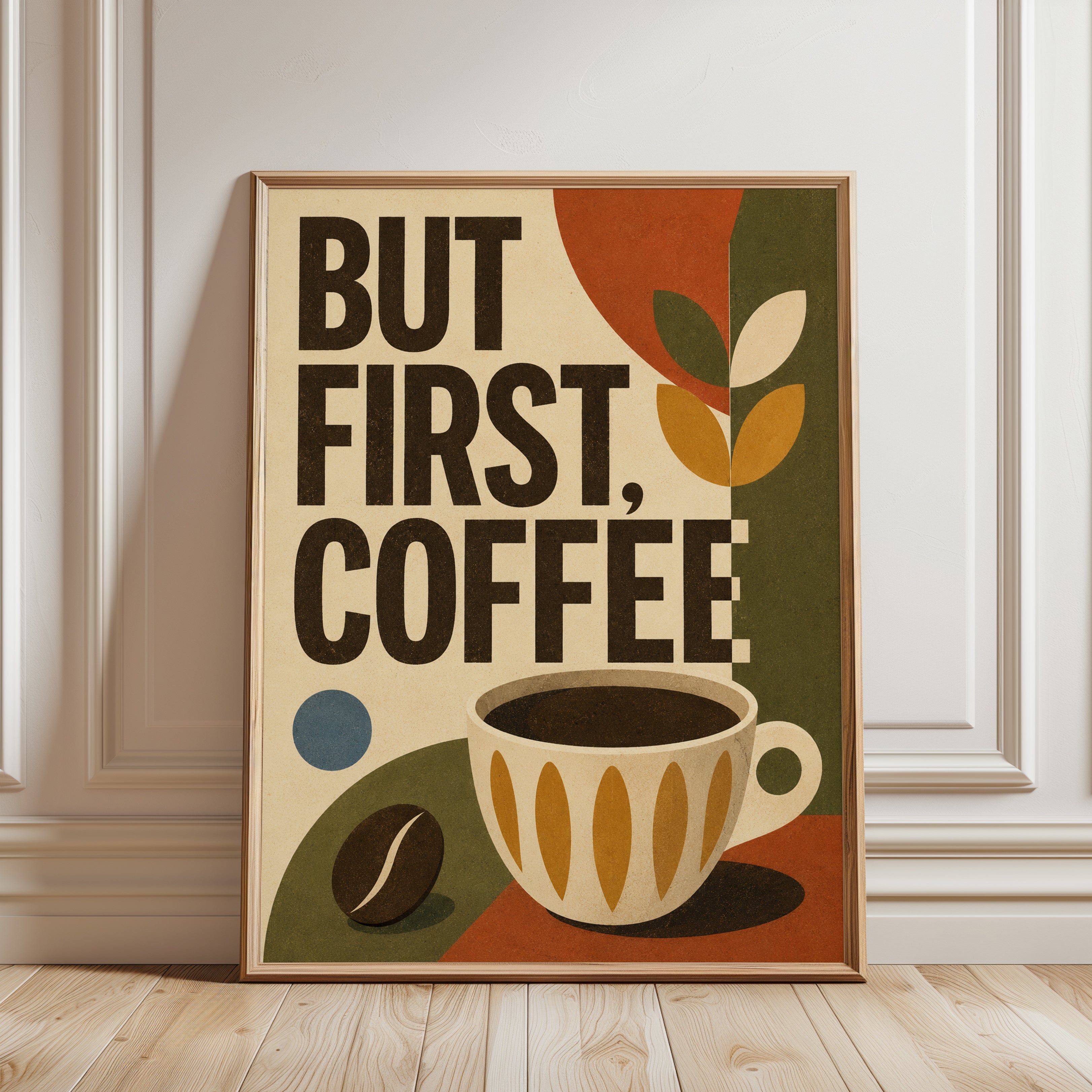Mid-Century Coffee Print - framed detail