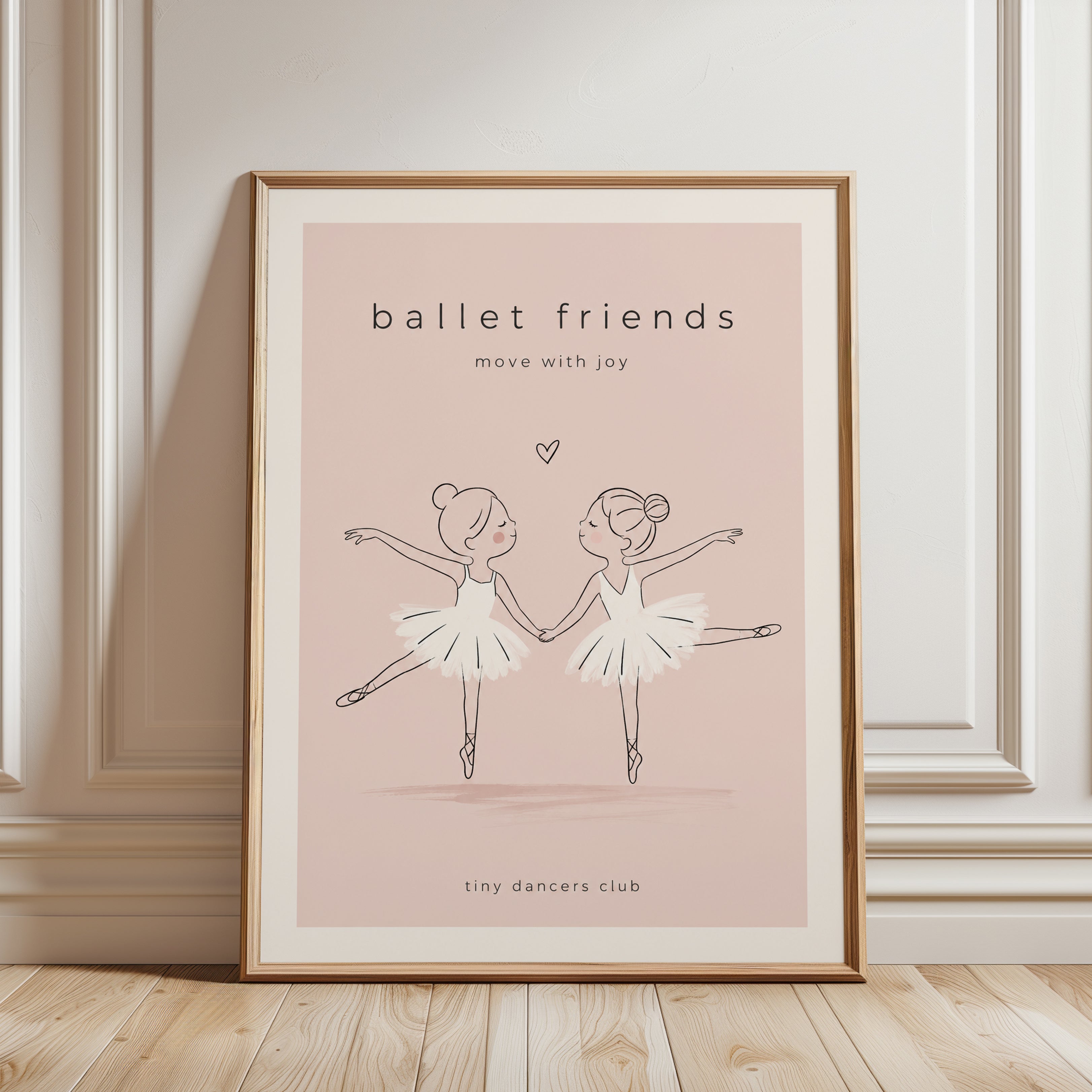 Ballet Nursery Print – Girls Room Wall Art - framed detail