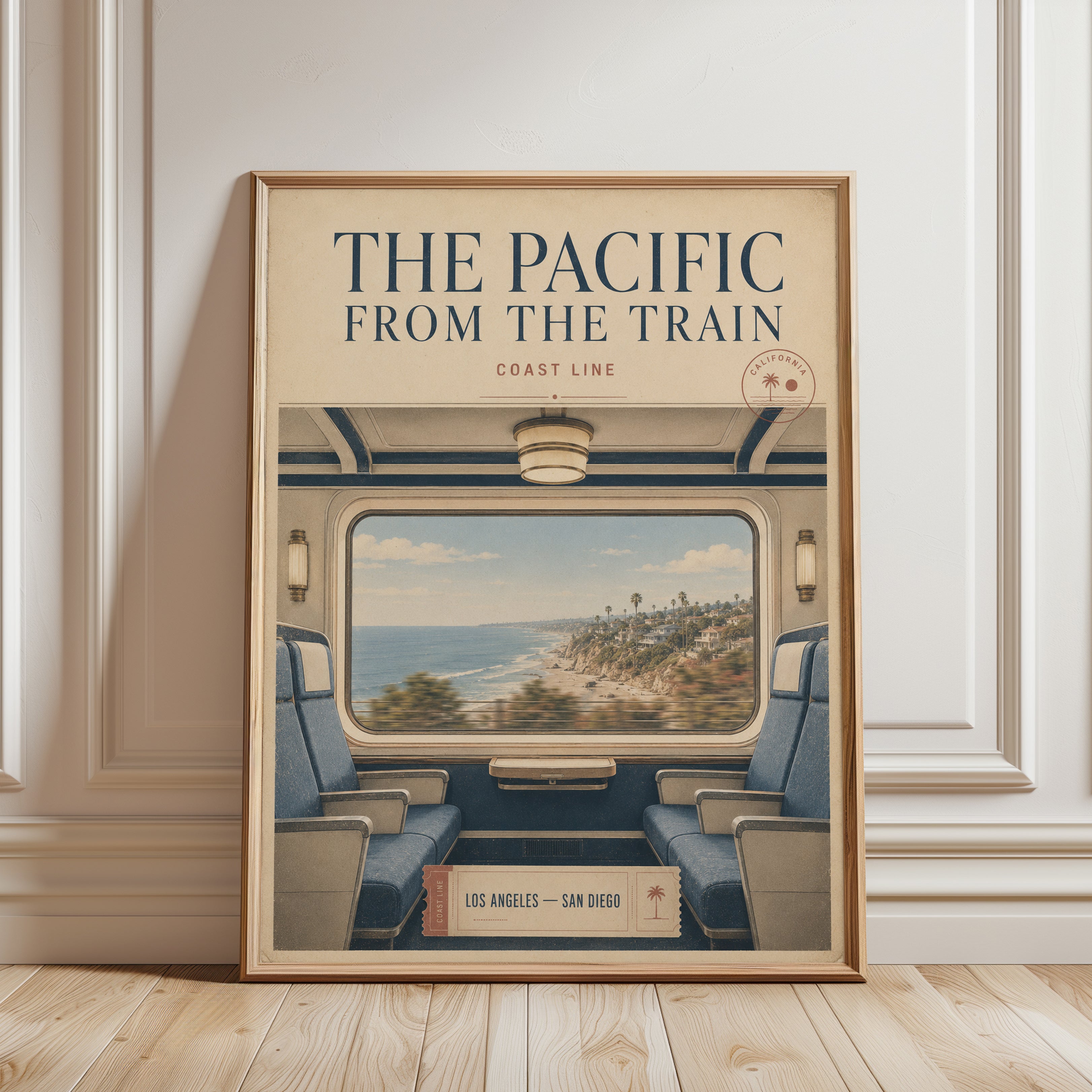 Vintage Train Poster - framed detail