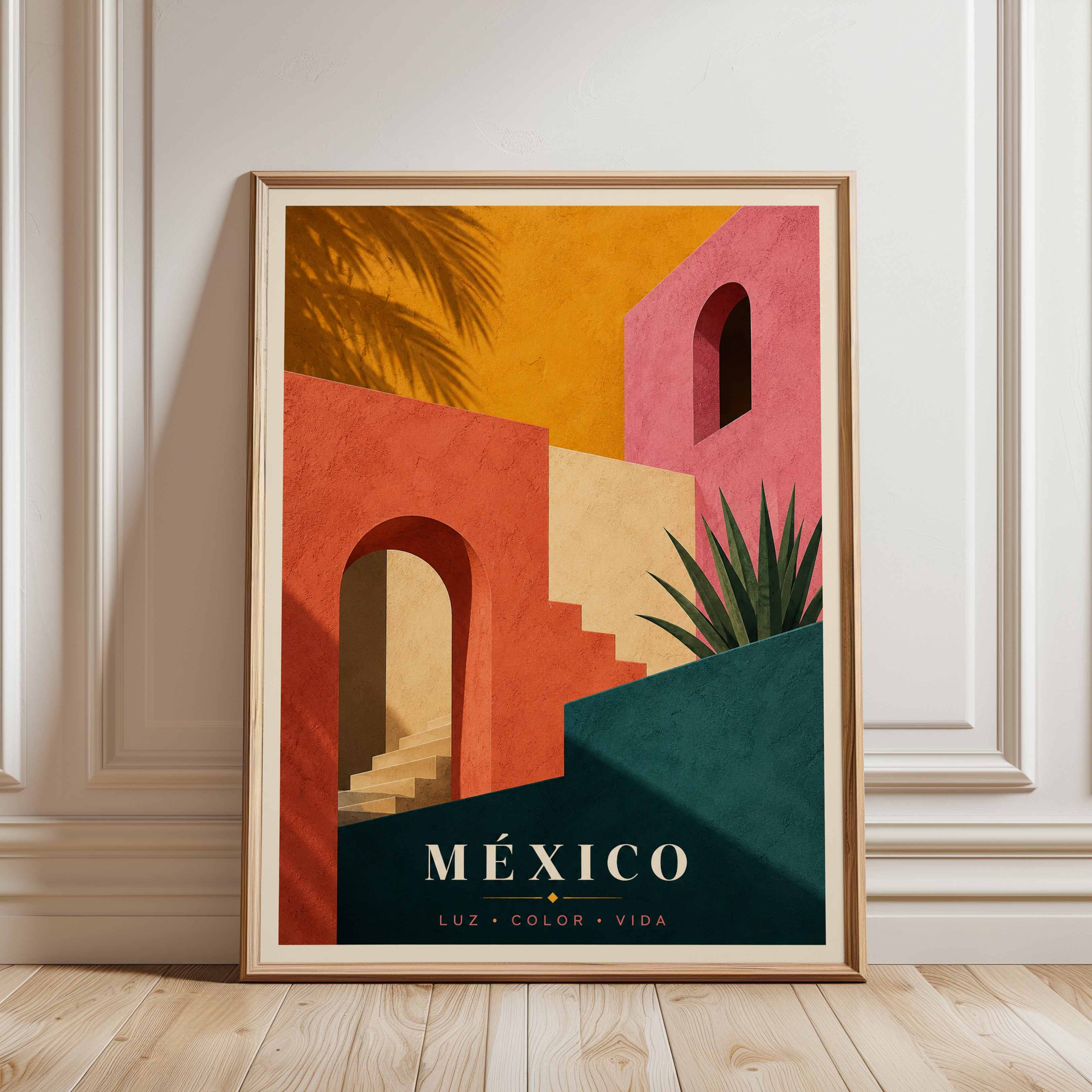 Mexico Travel Poster - framed detail