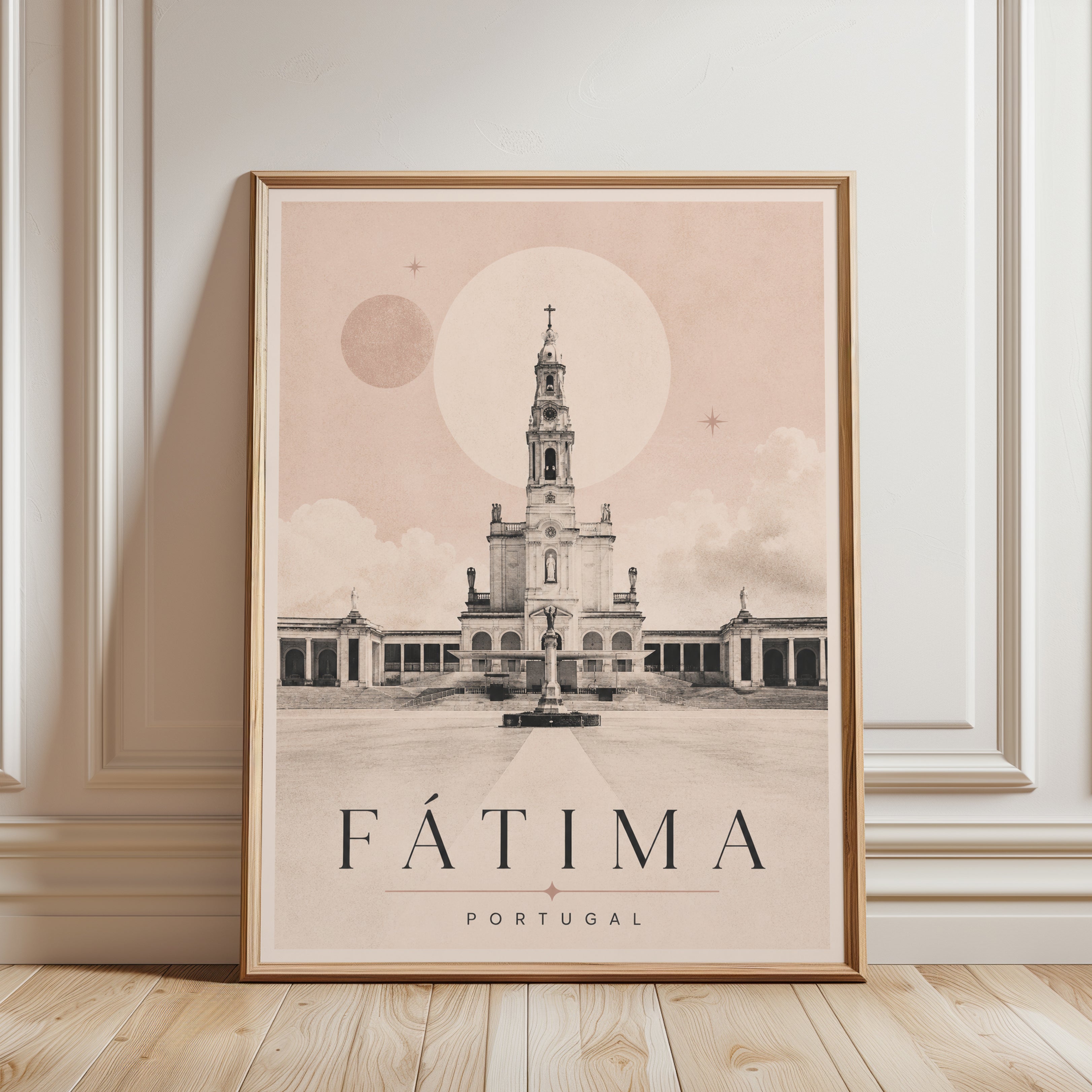 Fatima Portugal Poster – Travel Wall Art - framed detail