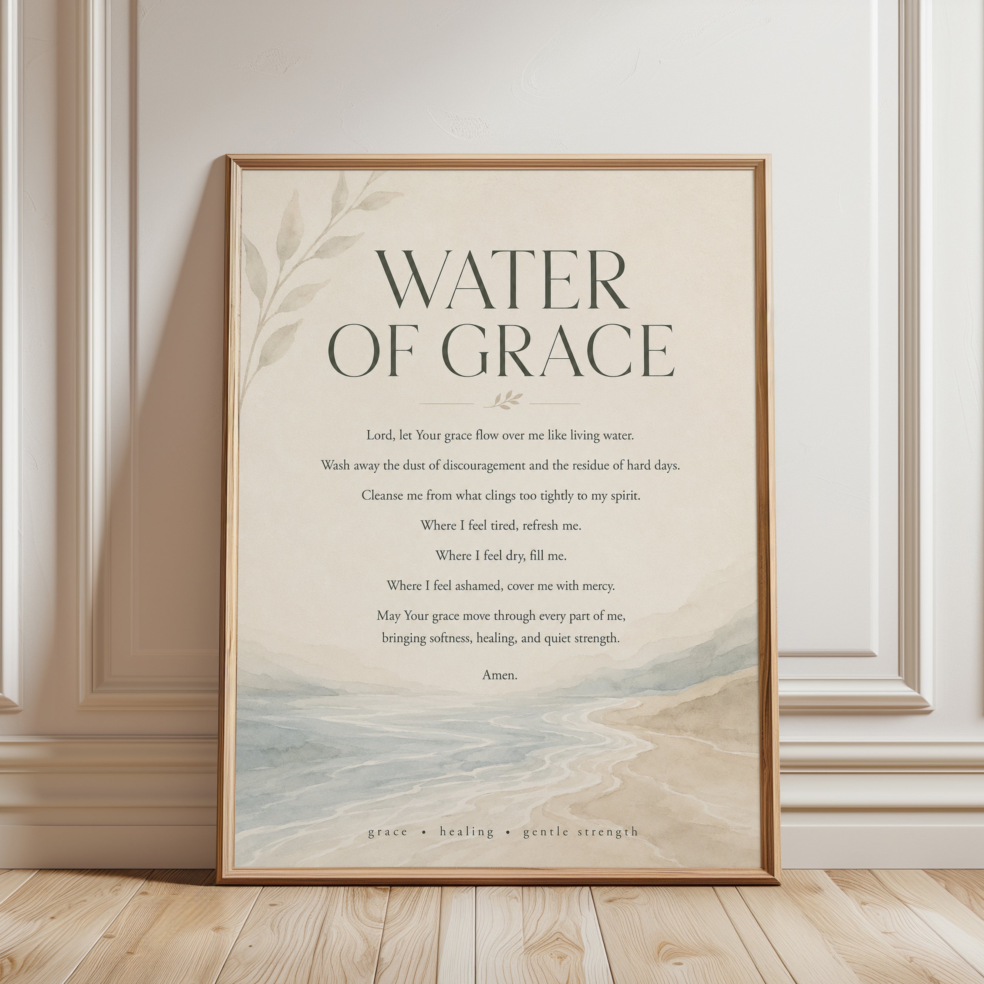 Water of Grace Prayer Print - framed detail
