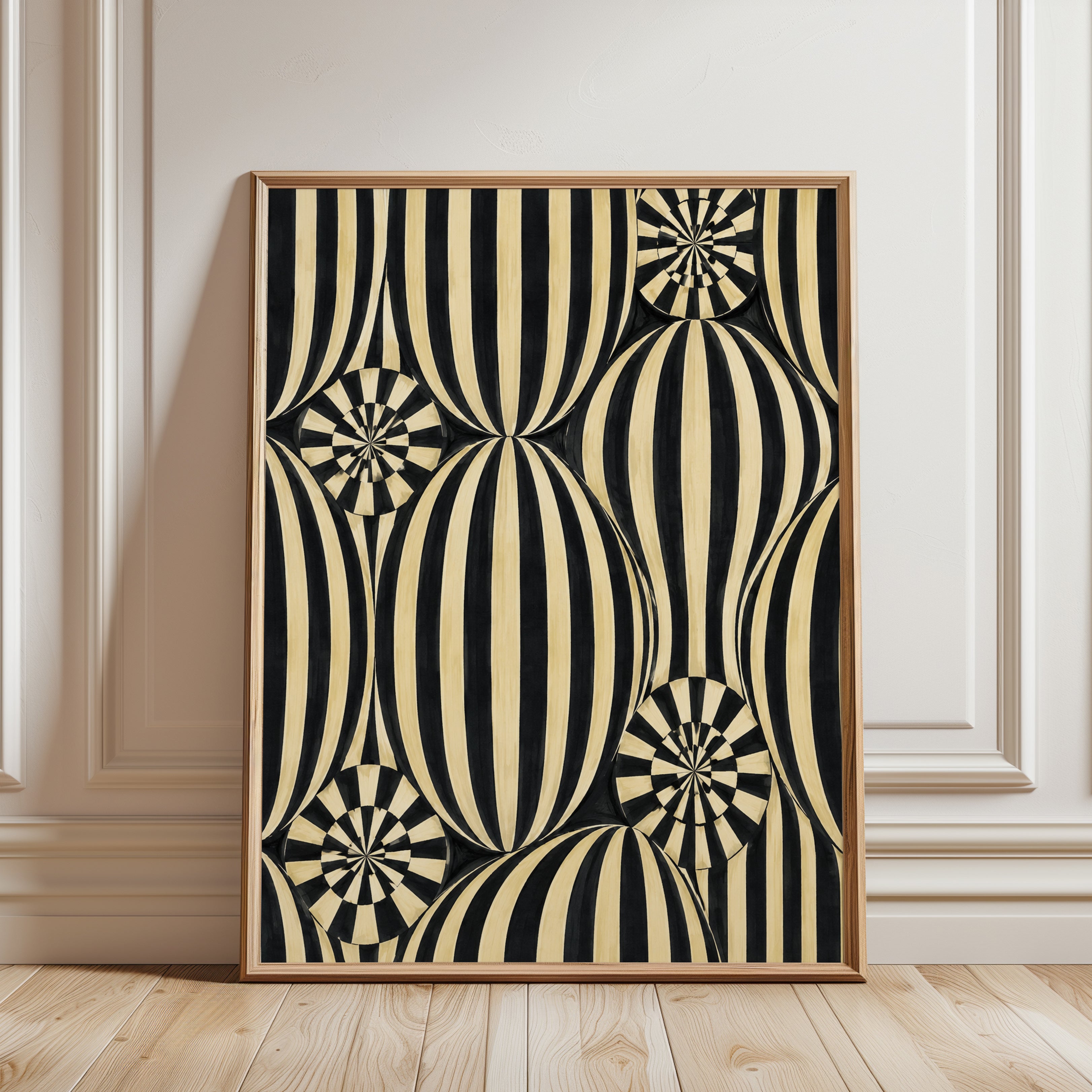 Op Art Print – Geometric Optical Illusion - framed detail