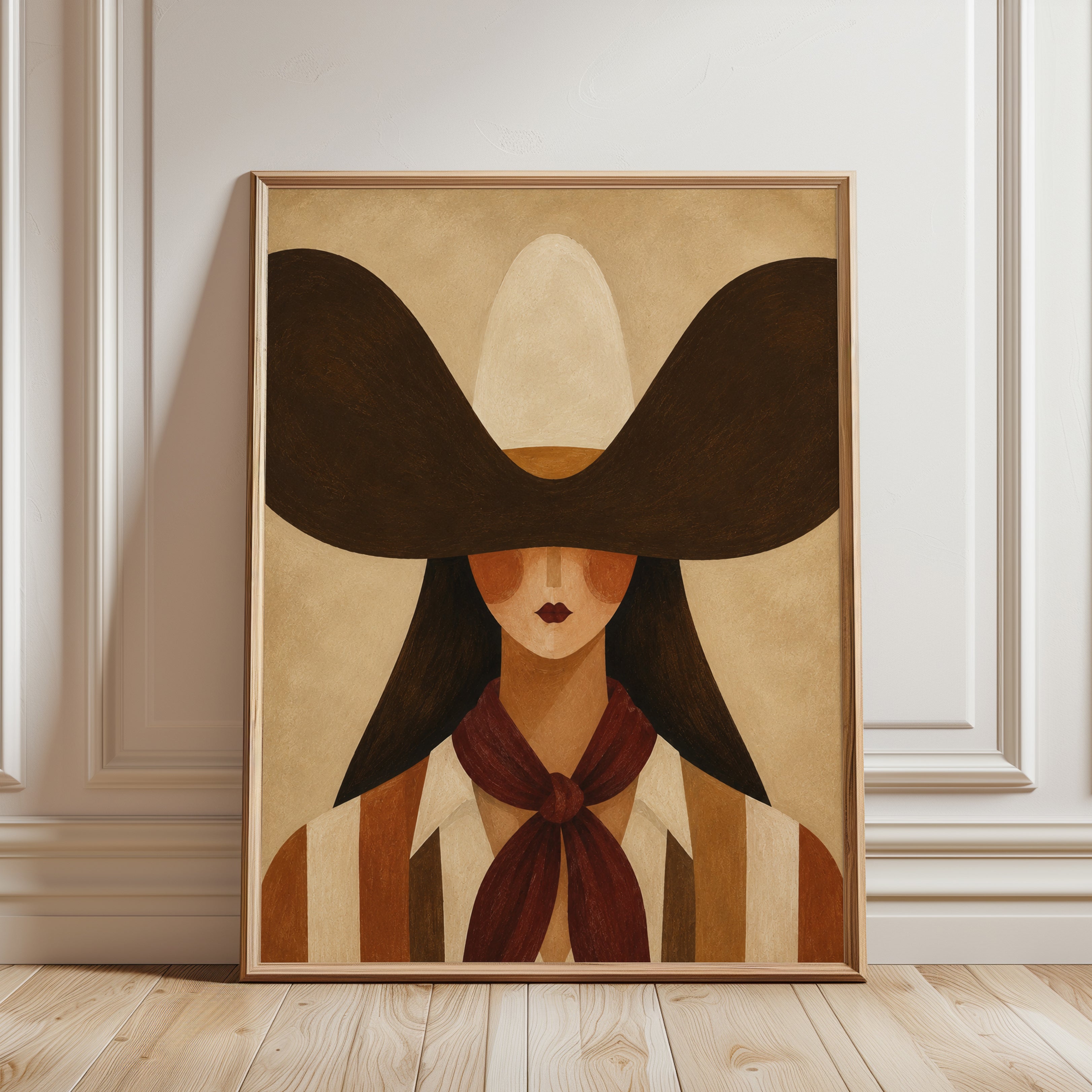 Minimalist Woman Portrait – Fashion Wall Art - framed detail