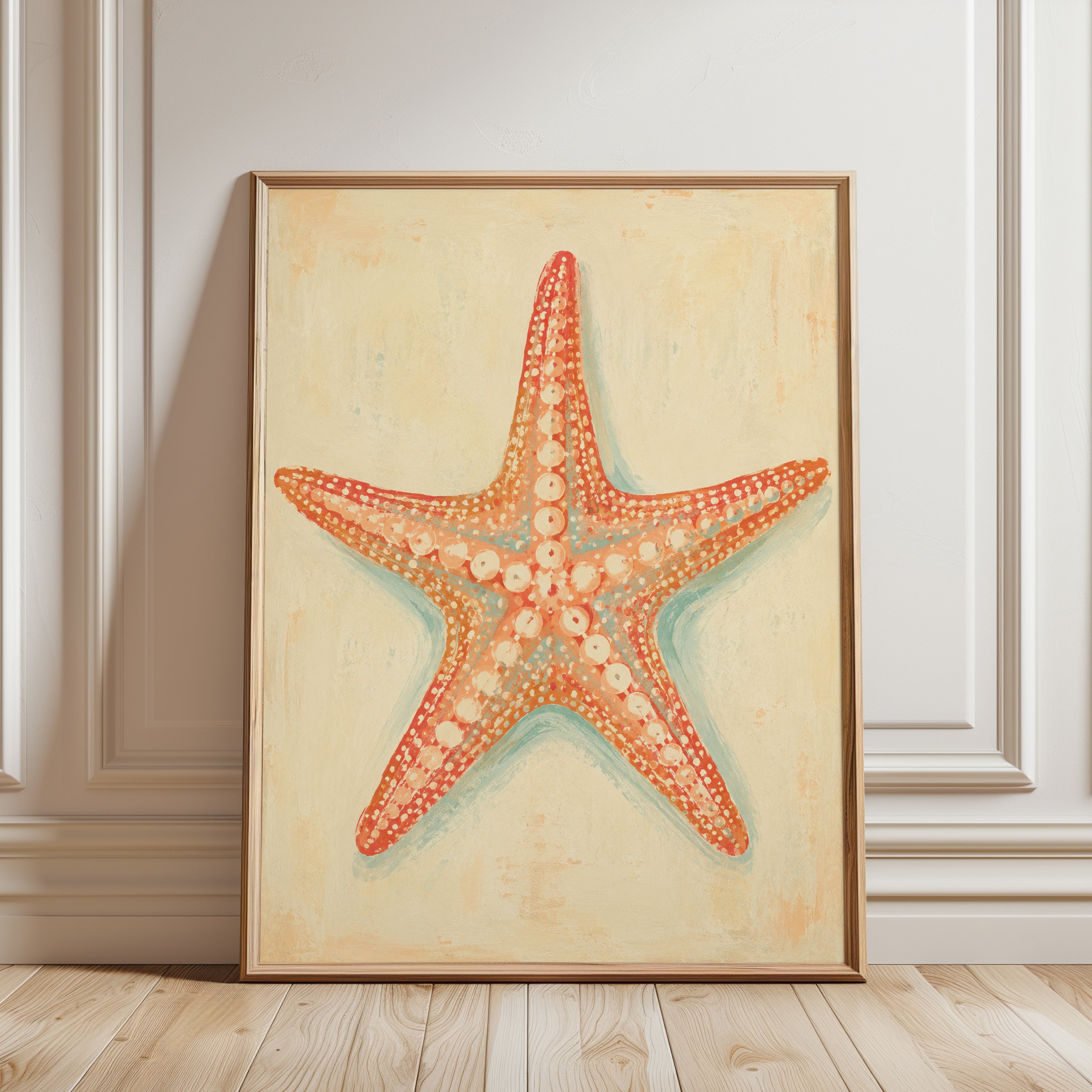 Starfish Wall Art – Coastal Beach Decor - framed detail