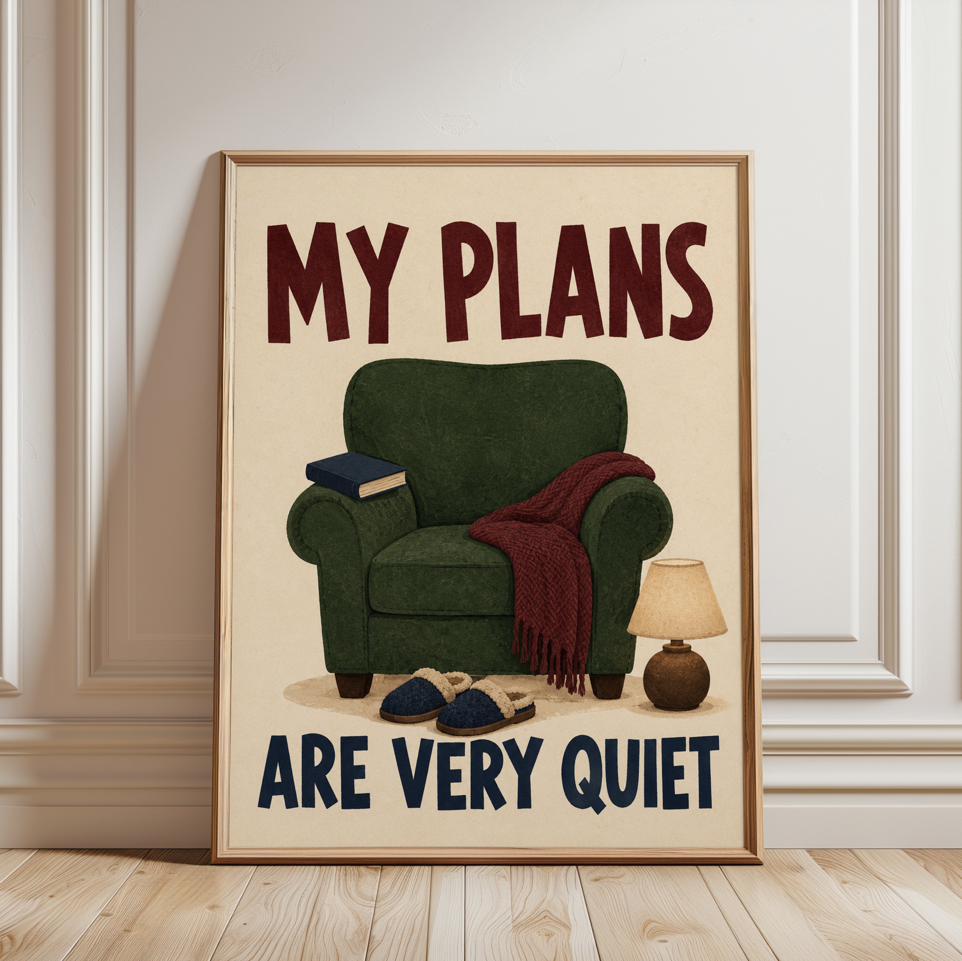 Funny Wall Art – Cozy Home Decor Print - framed detail