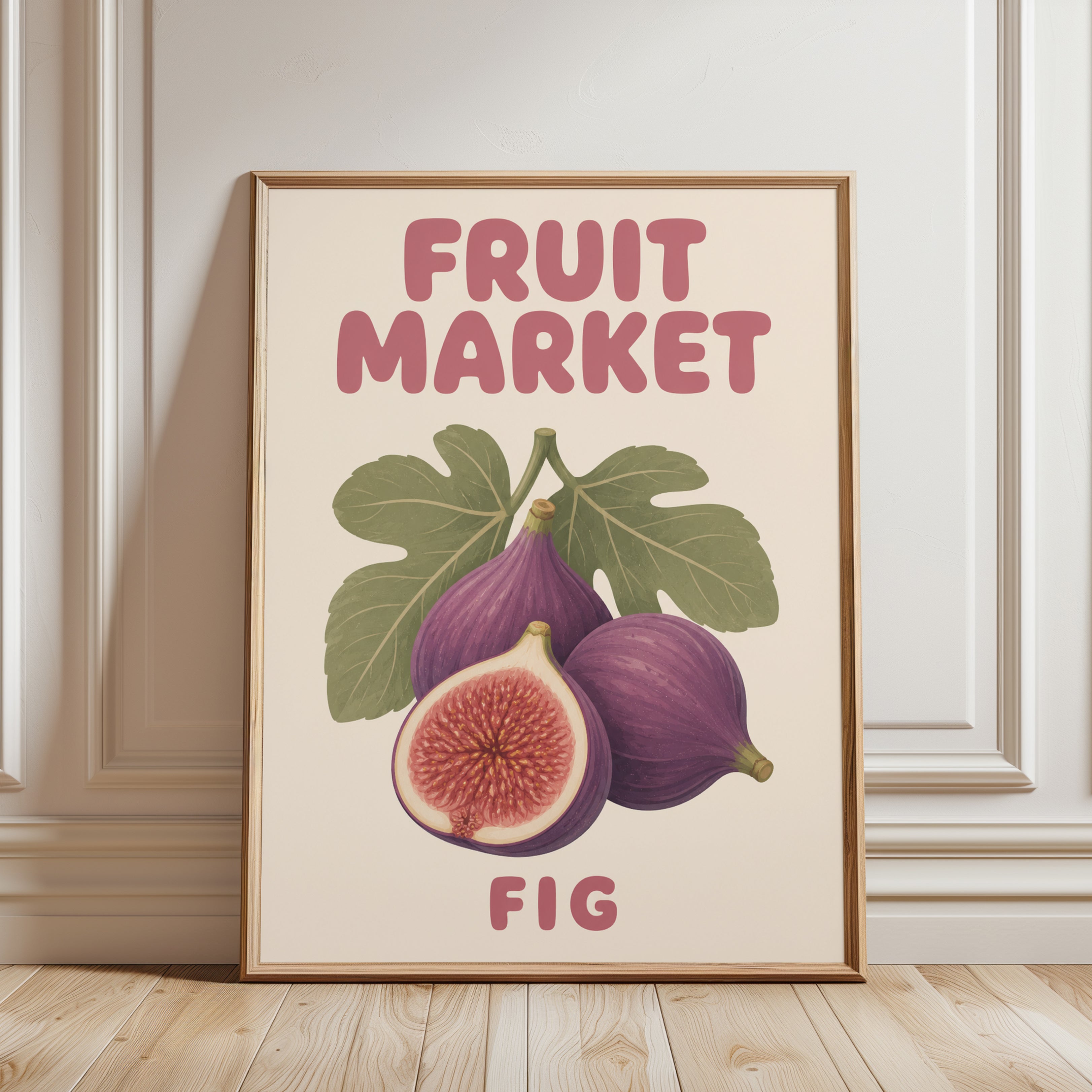 Fruit Market Poster – Fig Kitchen Wall Art - framed detail