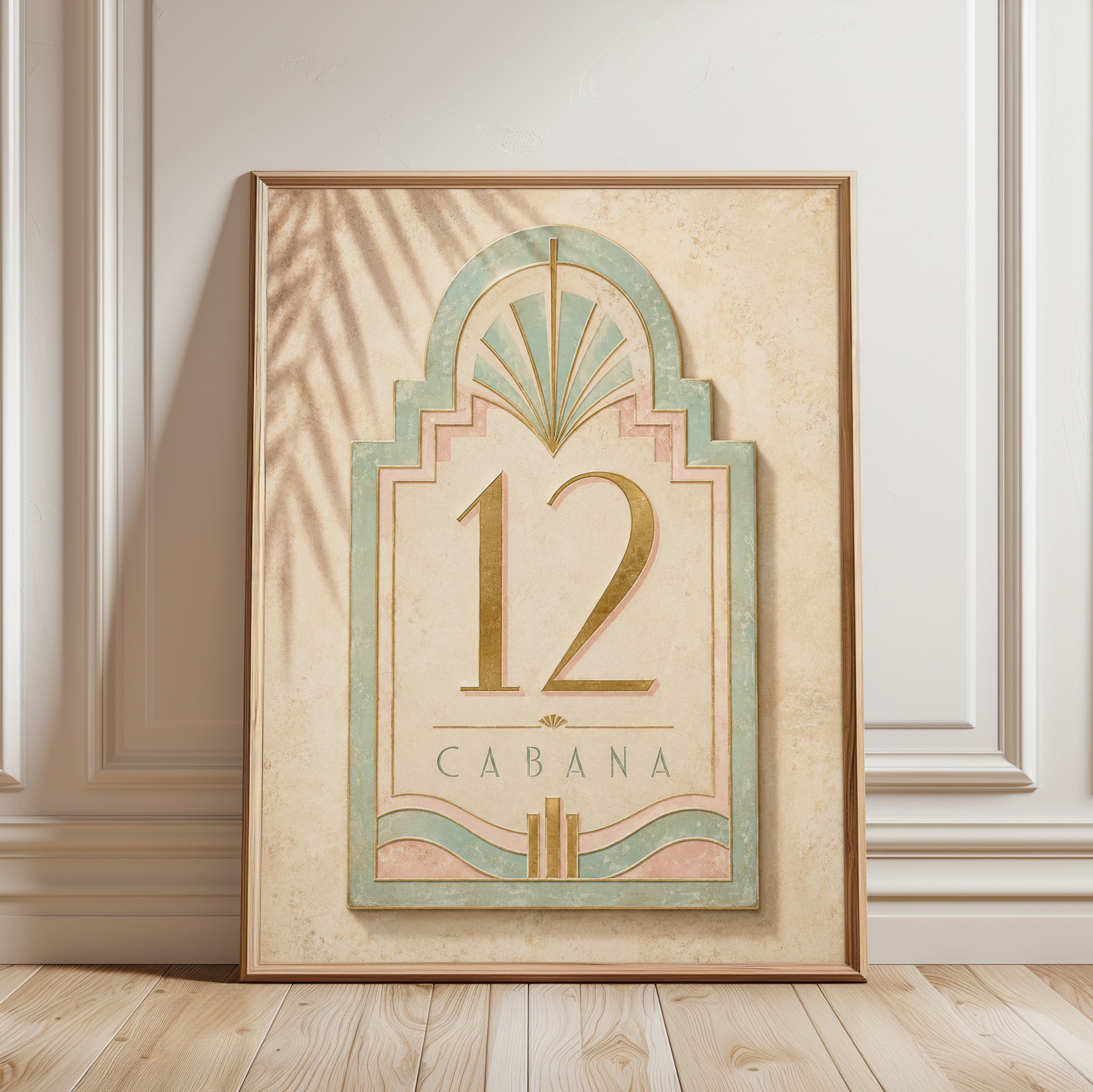 Art Deco Wall Art – Vintage Number Print - framed detail