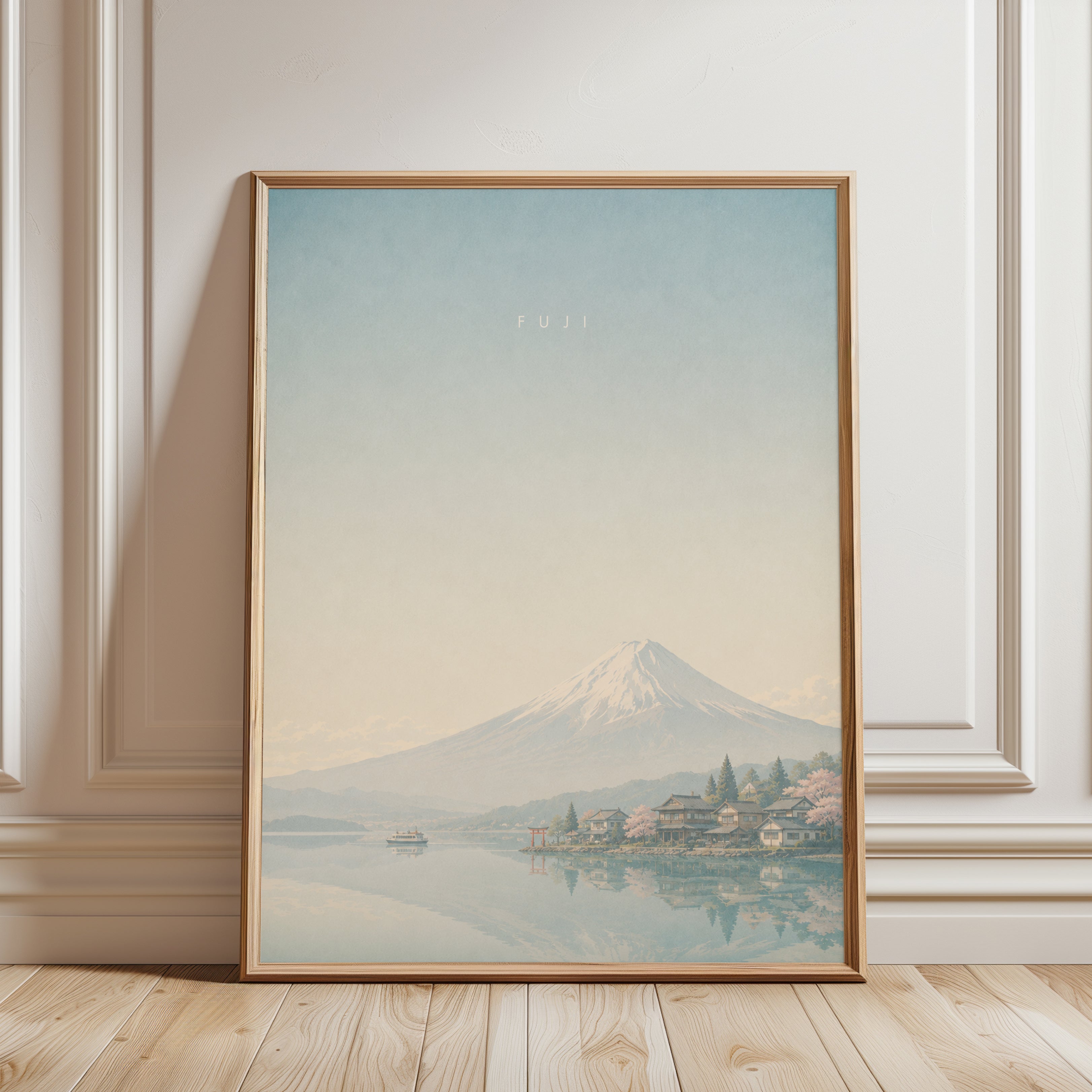 Mount Fuji Wall Art – Japanese Landscape Print - framed detail