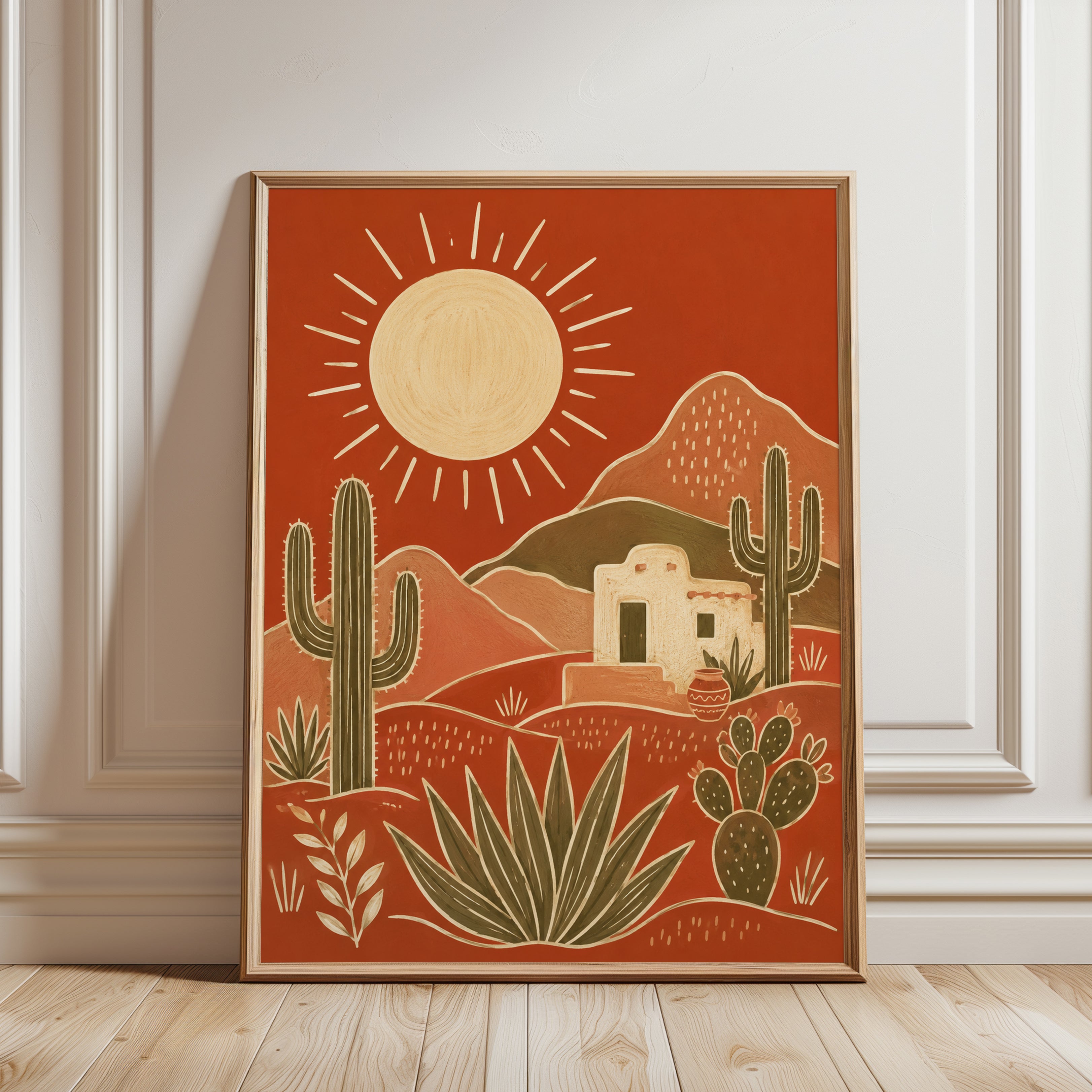 Desert Landscape Wall Art - framed detail