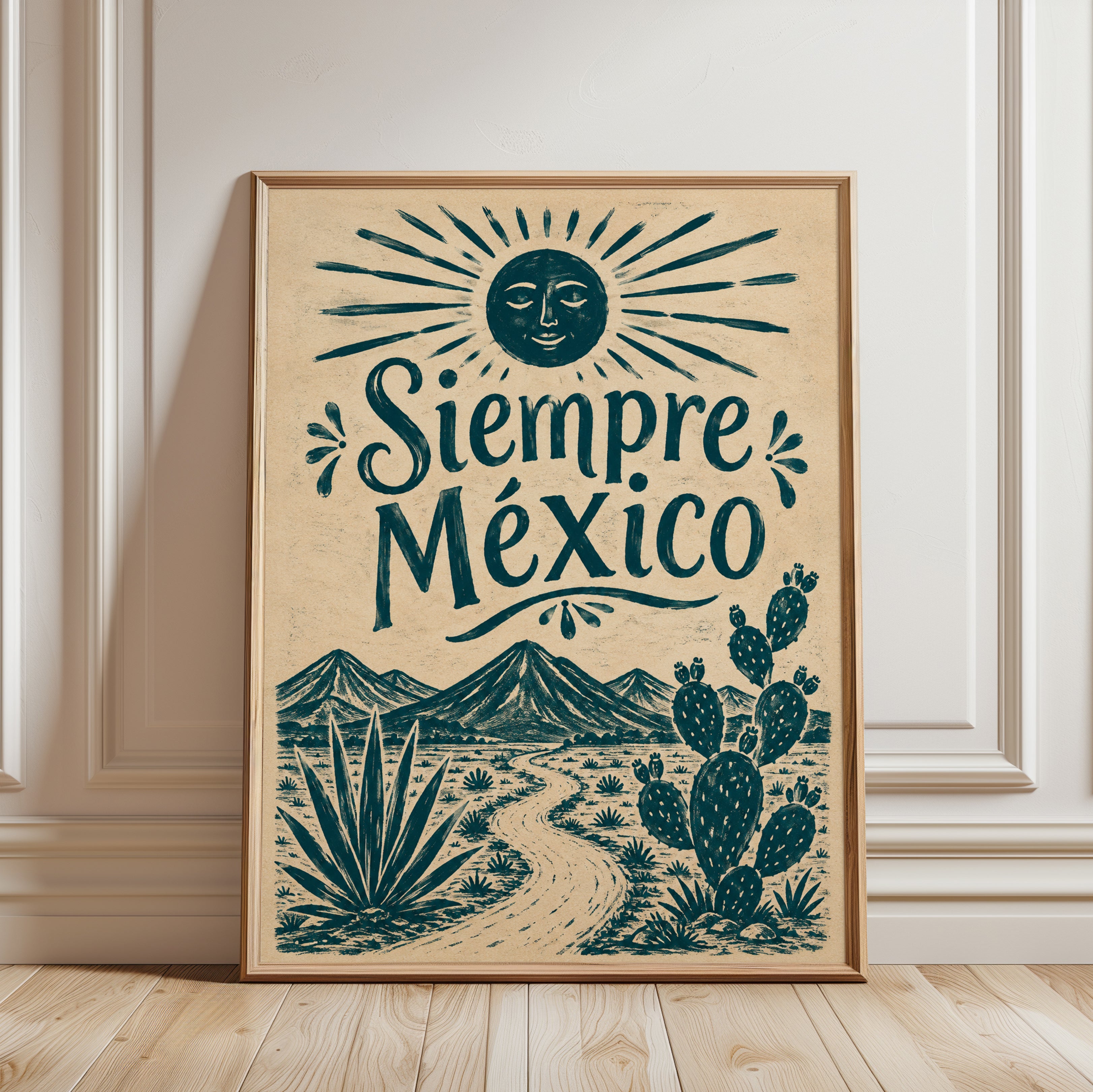 Mexico Travel Poster - framed detail