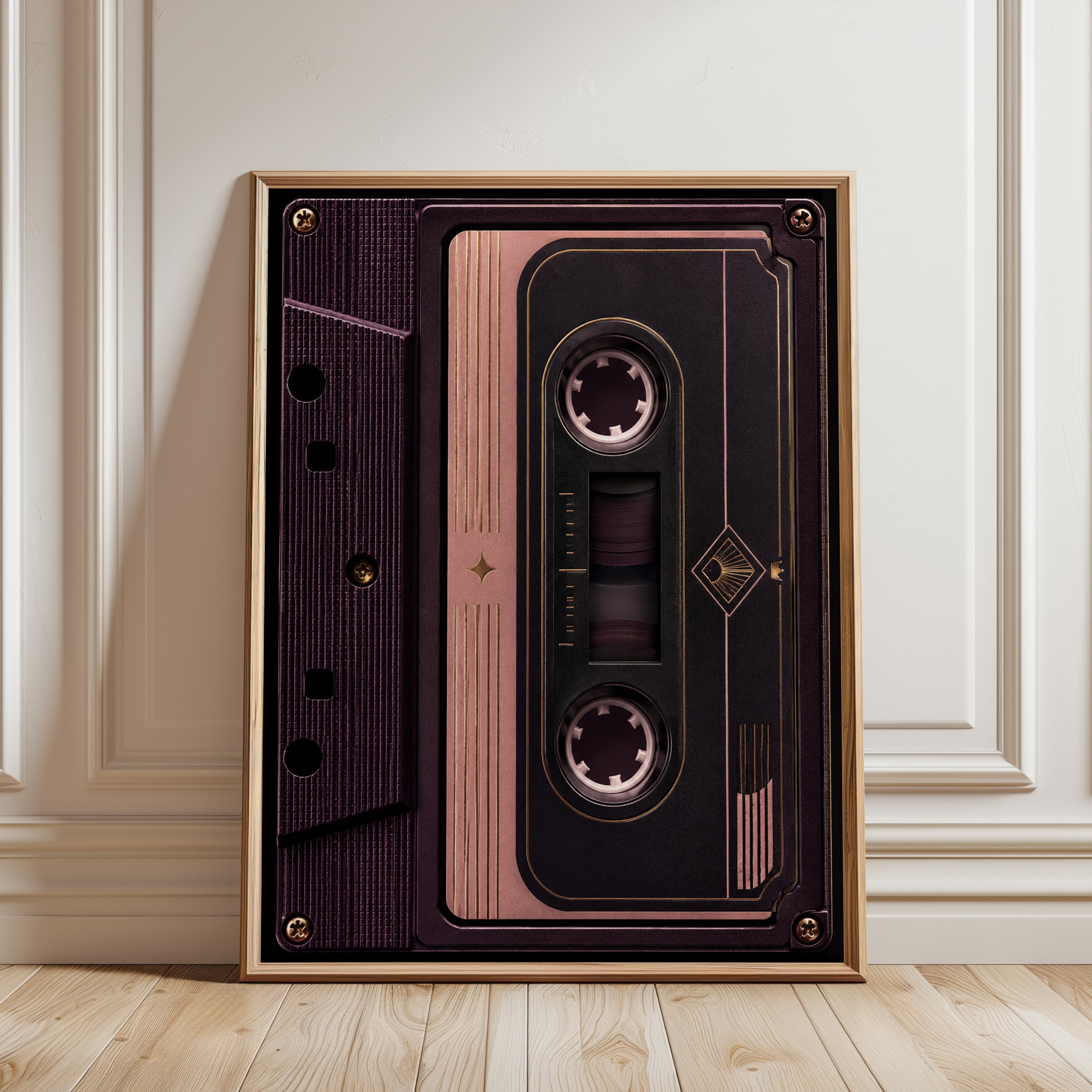Retro Cassette Tape Art Print - framed detail