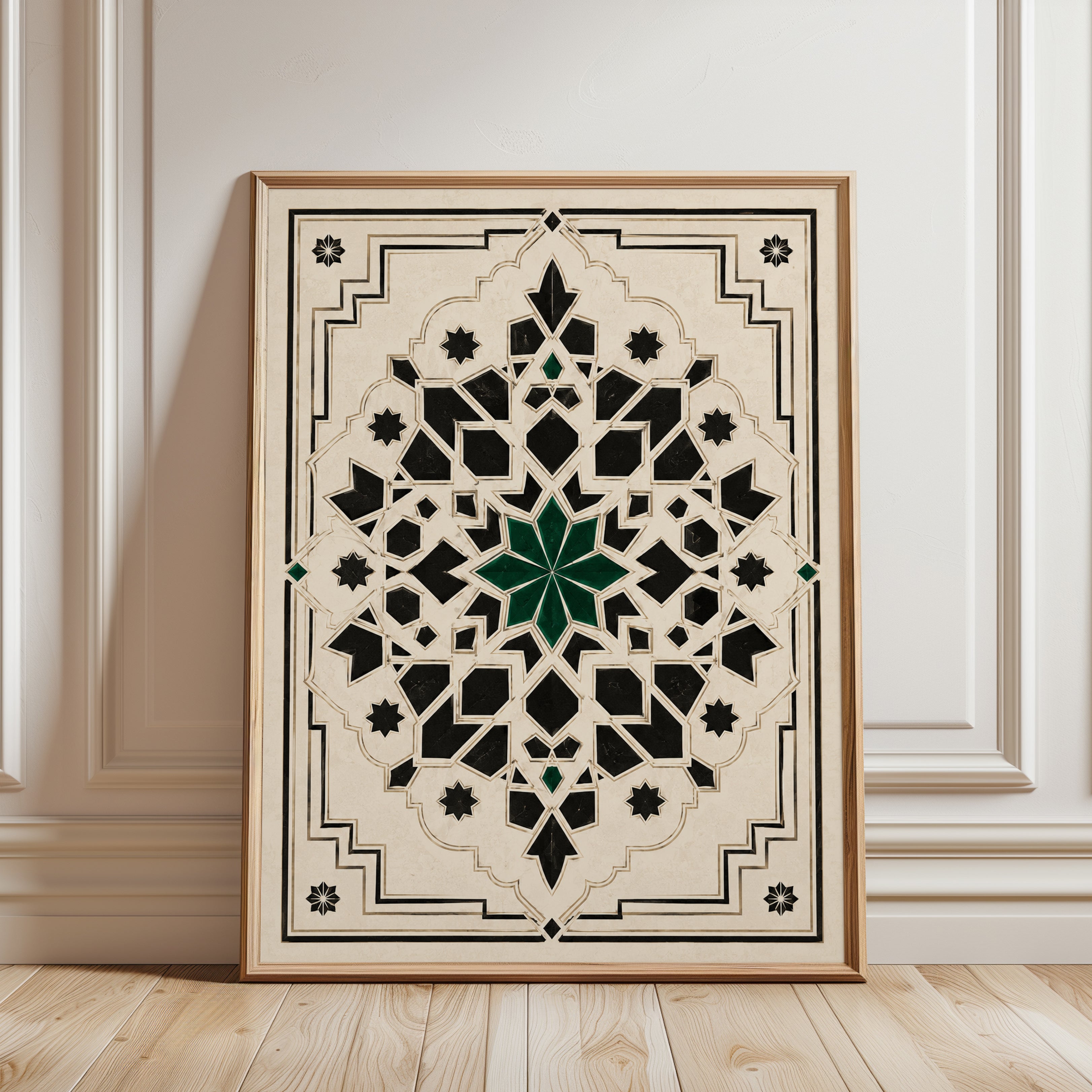 Islamic Geometric Wall Art - framed detail