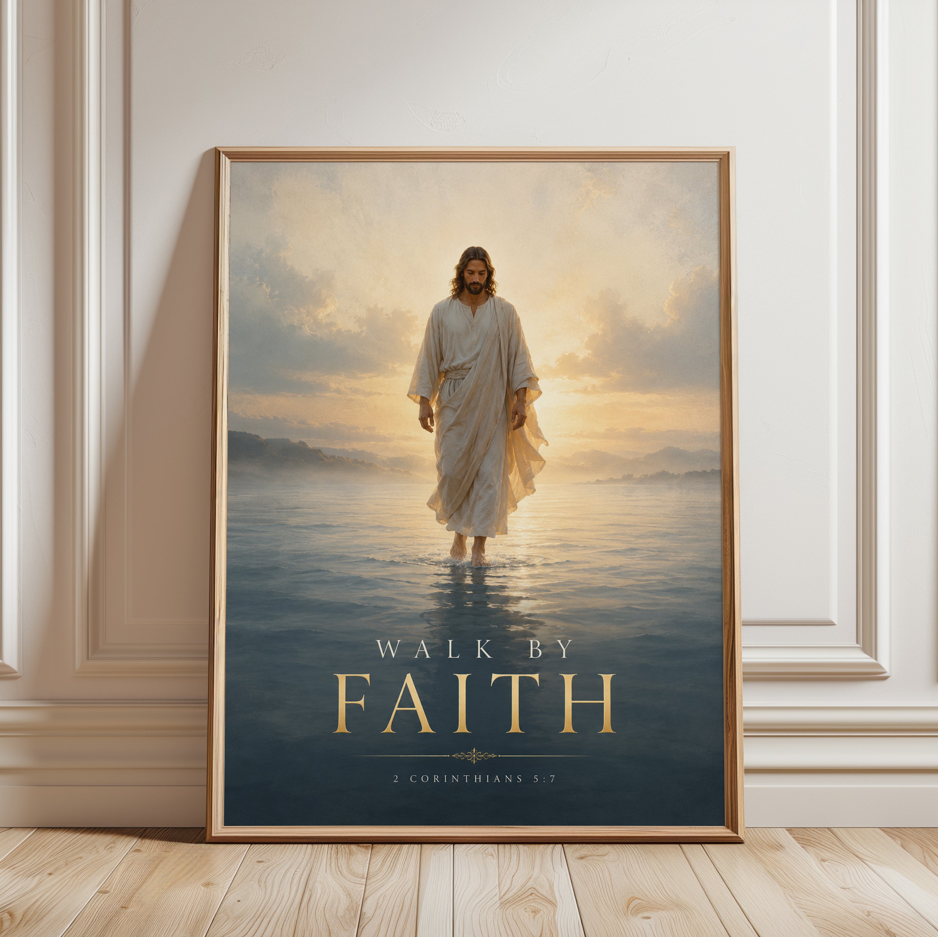 Christian Wall Art – Walk by Faith Print - framed detail