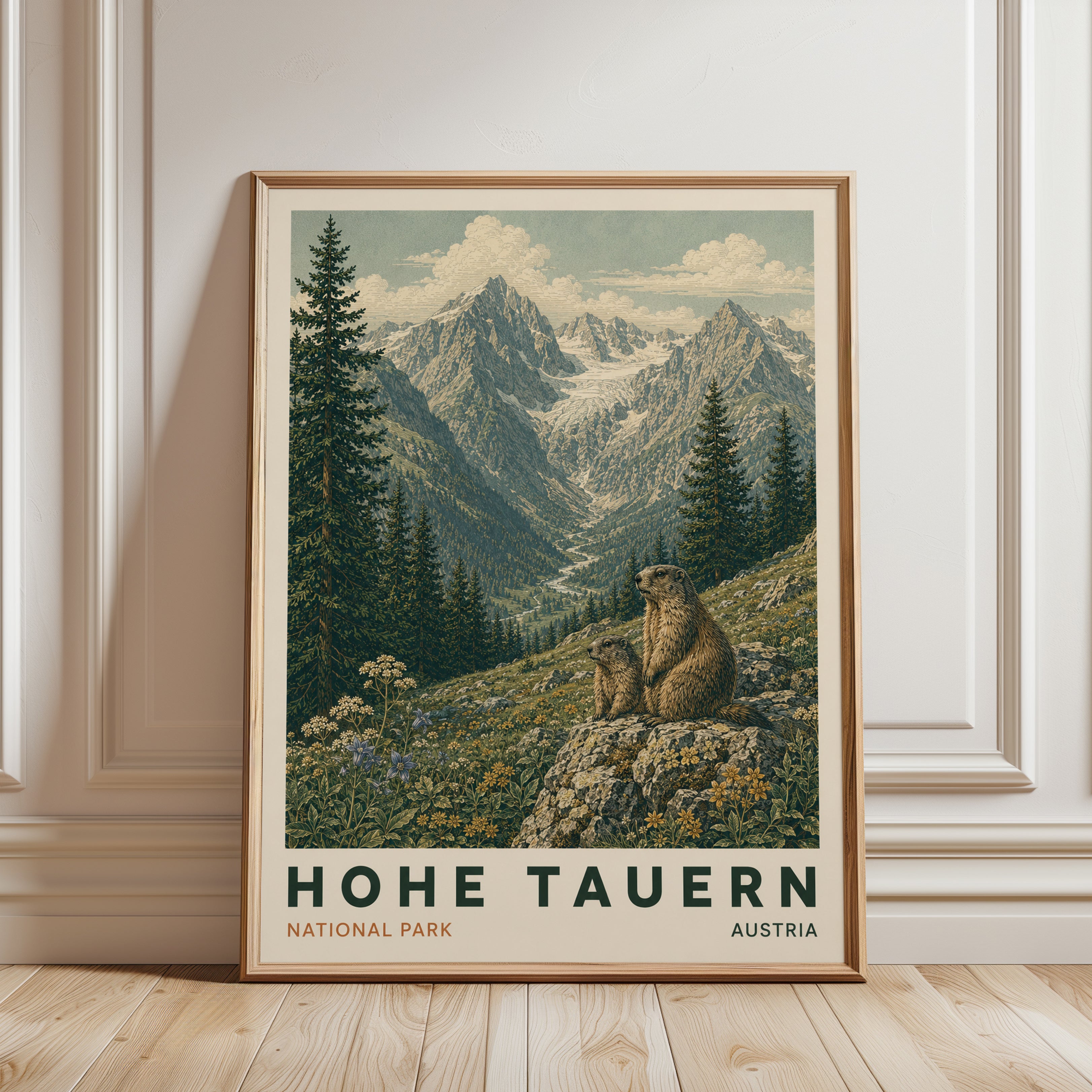 Austria Travel Poster - framed detail