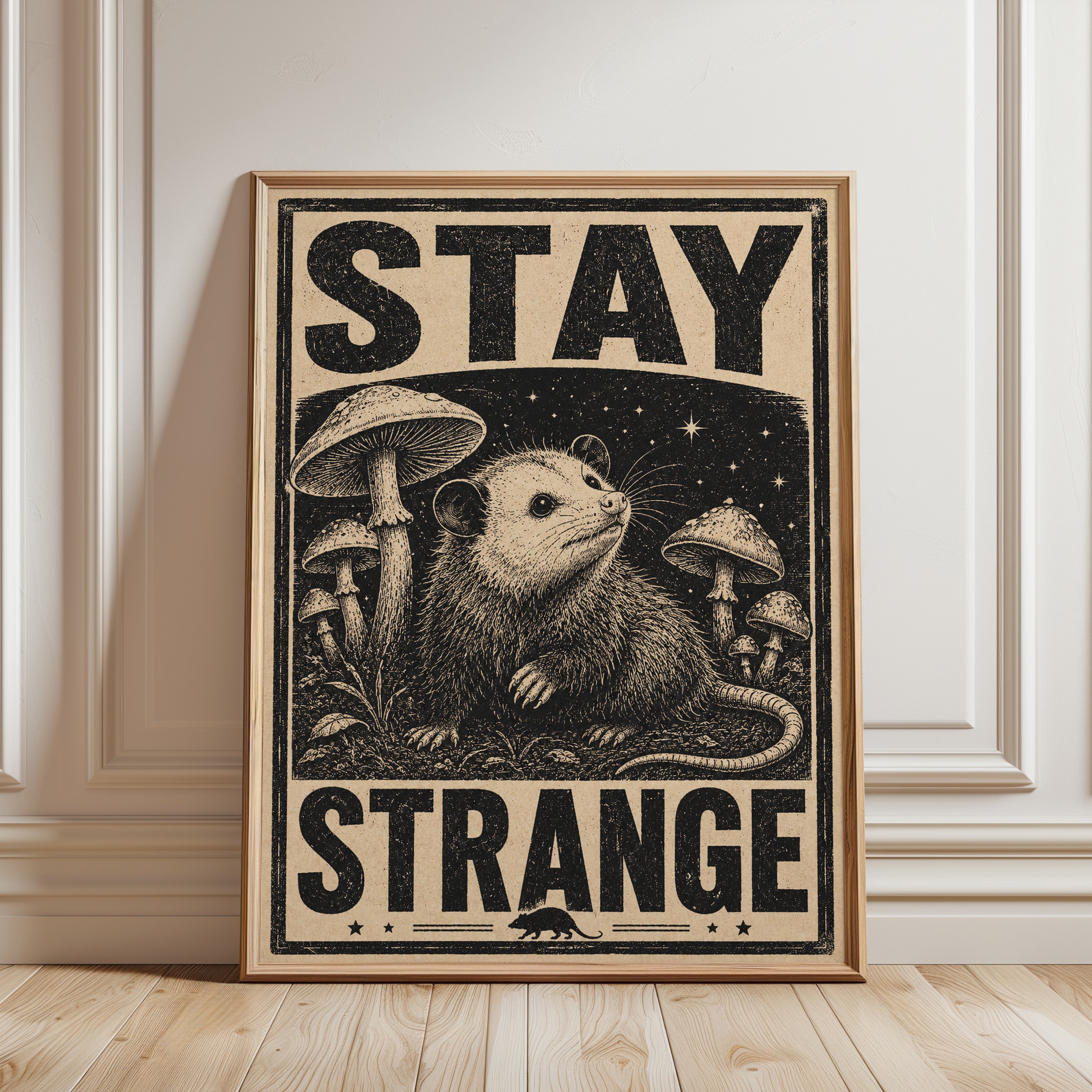 Whimsical Mouse Print - framed detail