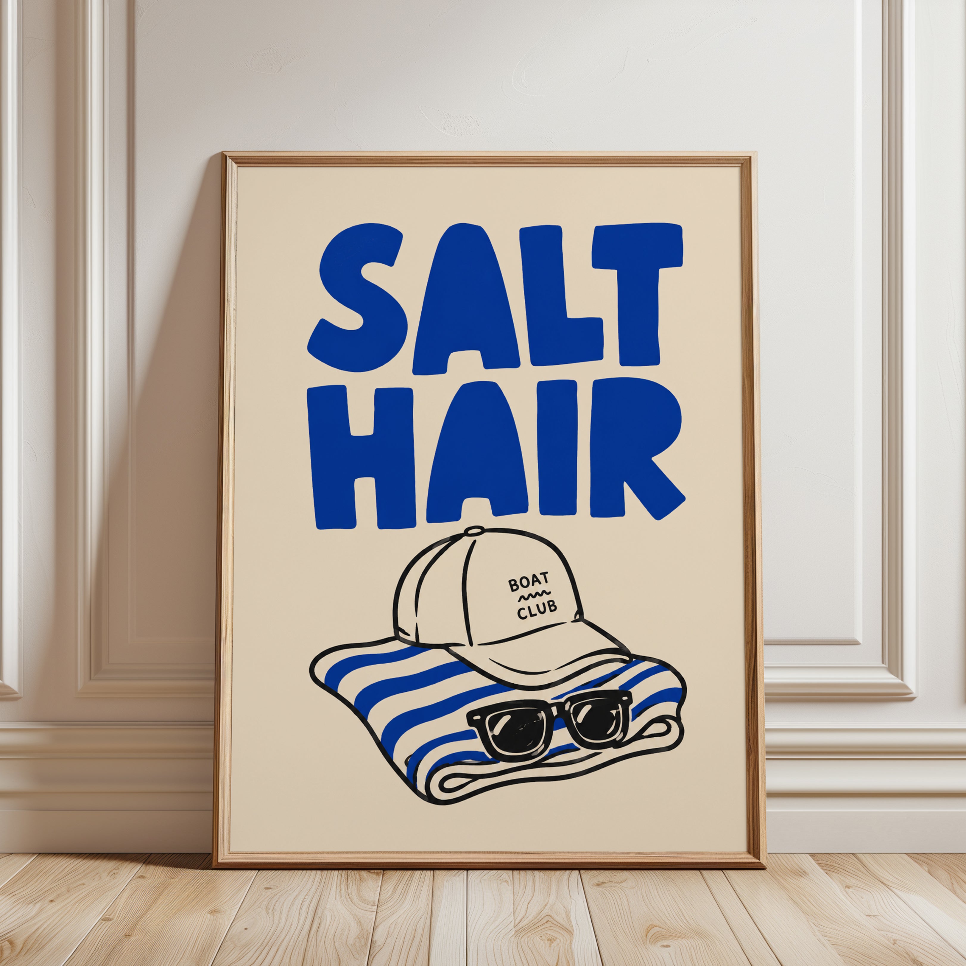 Salt Hair Beach Print – Coastal Wall Art - framed detail