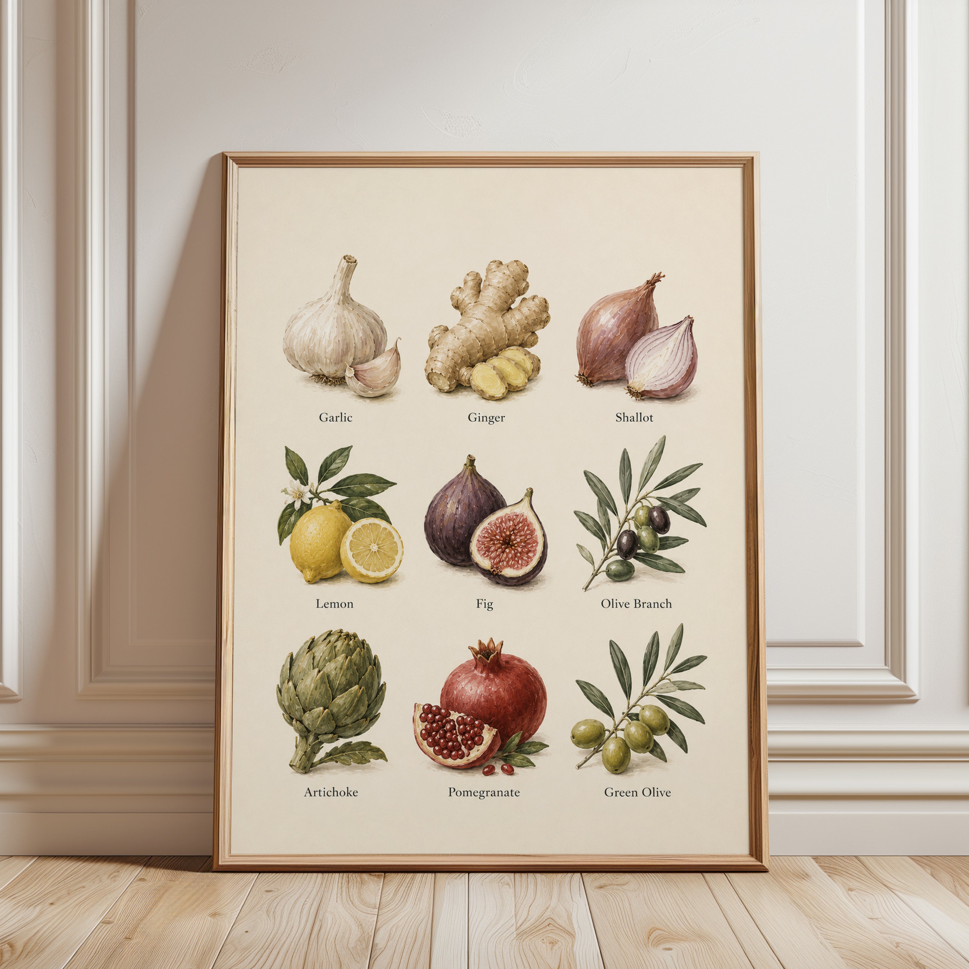 Kitchen Botanical Print - framed detail